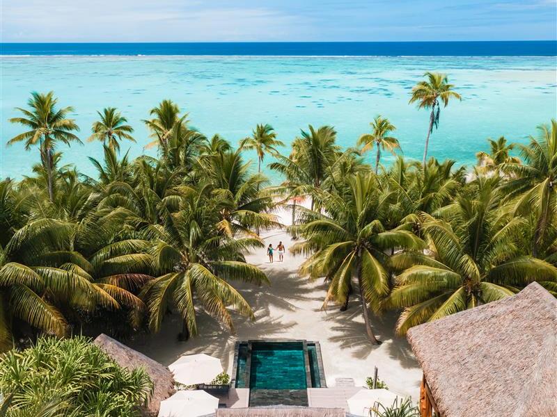 A 2-Bedroom Villa with Couple on a Private Beach