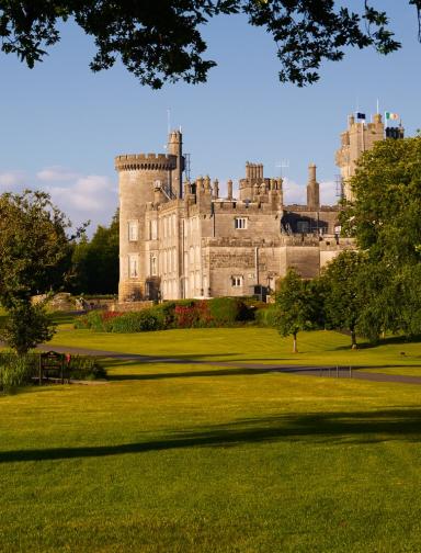 Dromoland Castle Exterior Wide Shot with Tree in the Forefront