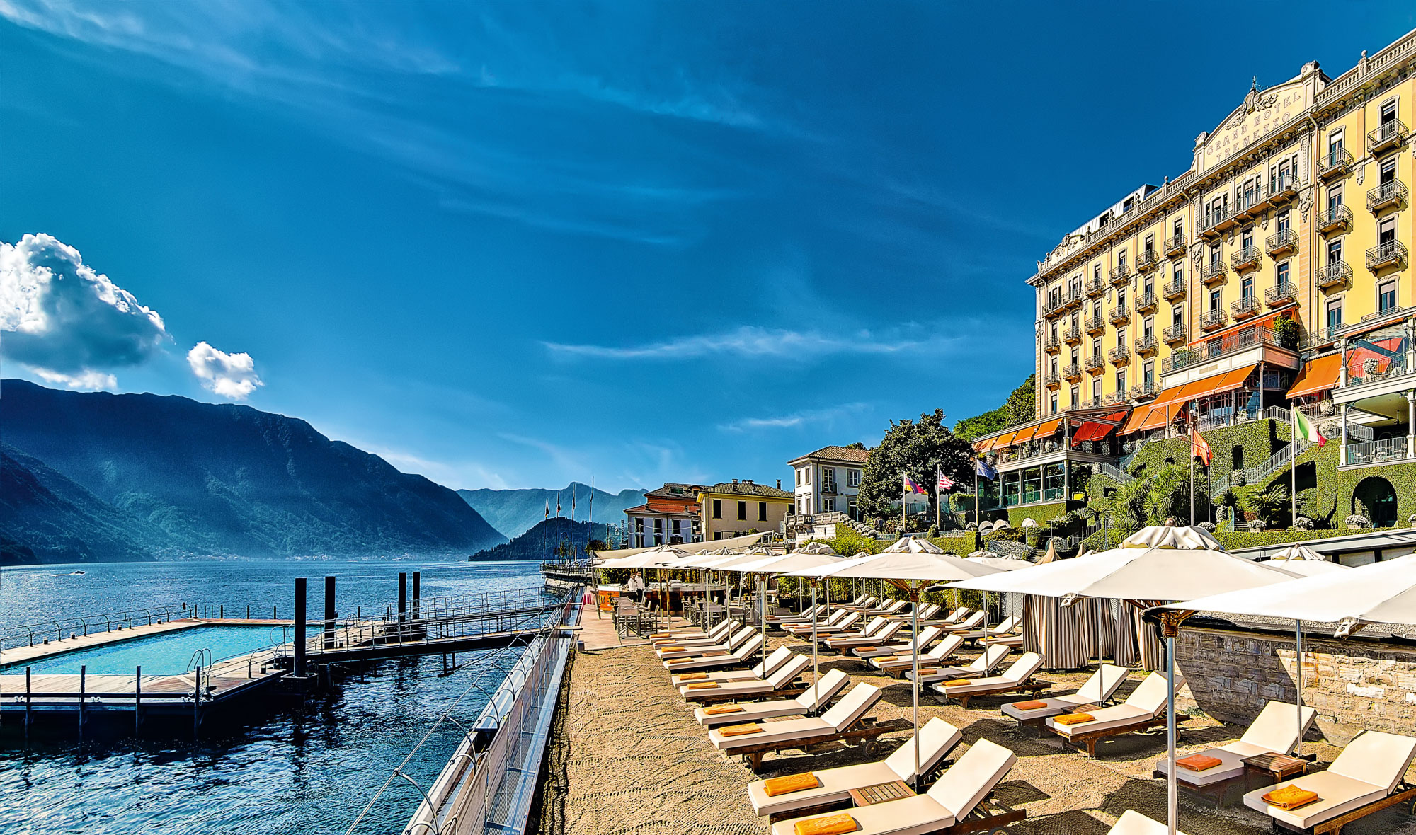 Grand Hotel Tremezzo beach loungers