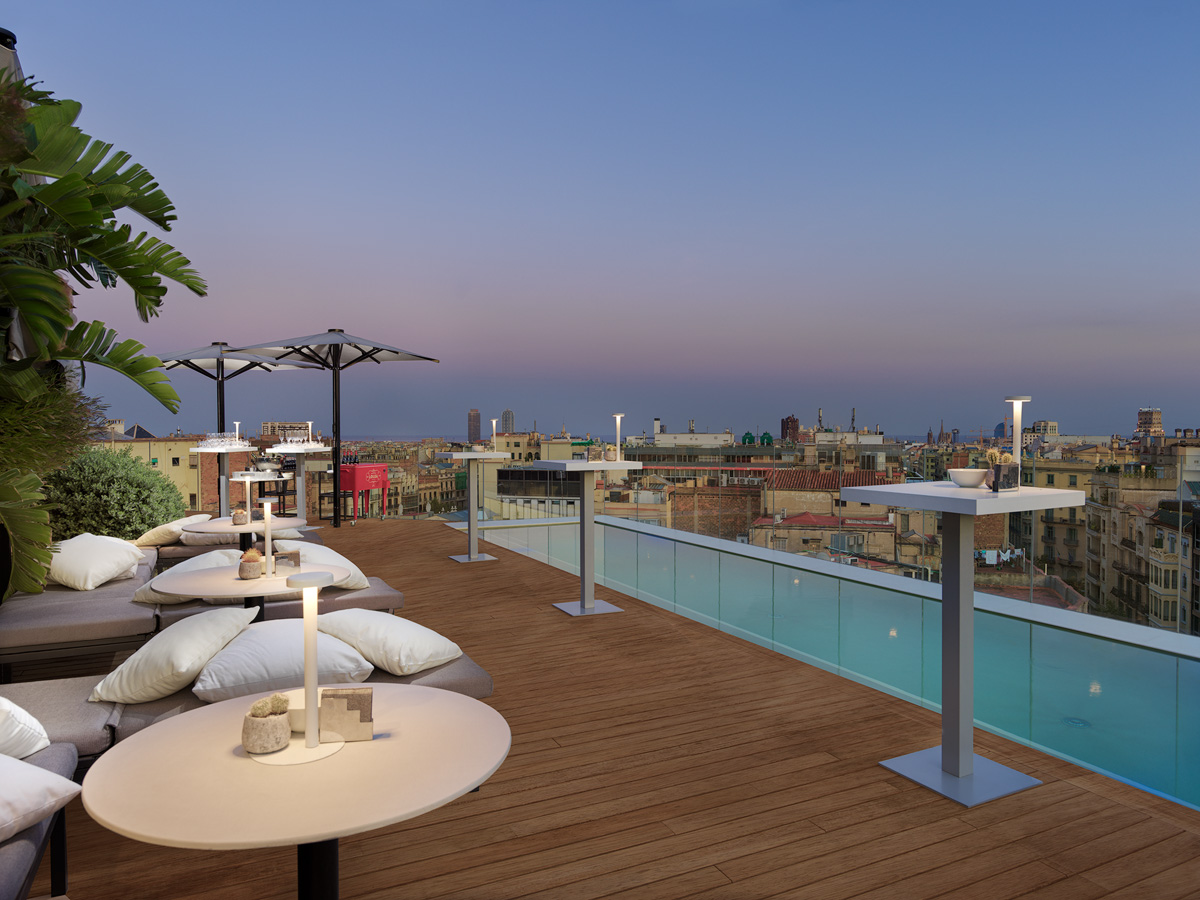 Cocktail Terrace with rooftop views