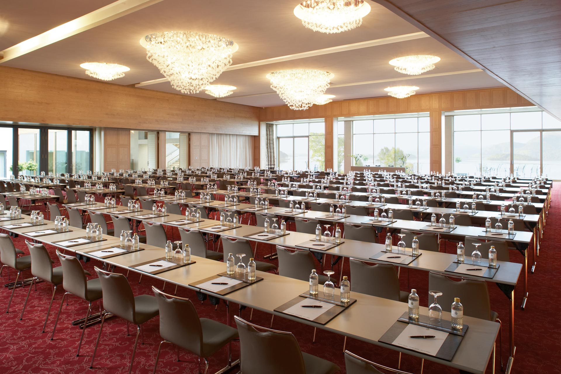 The Europe Hotel & Resort Ballroom Classroom Style from Rear