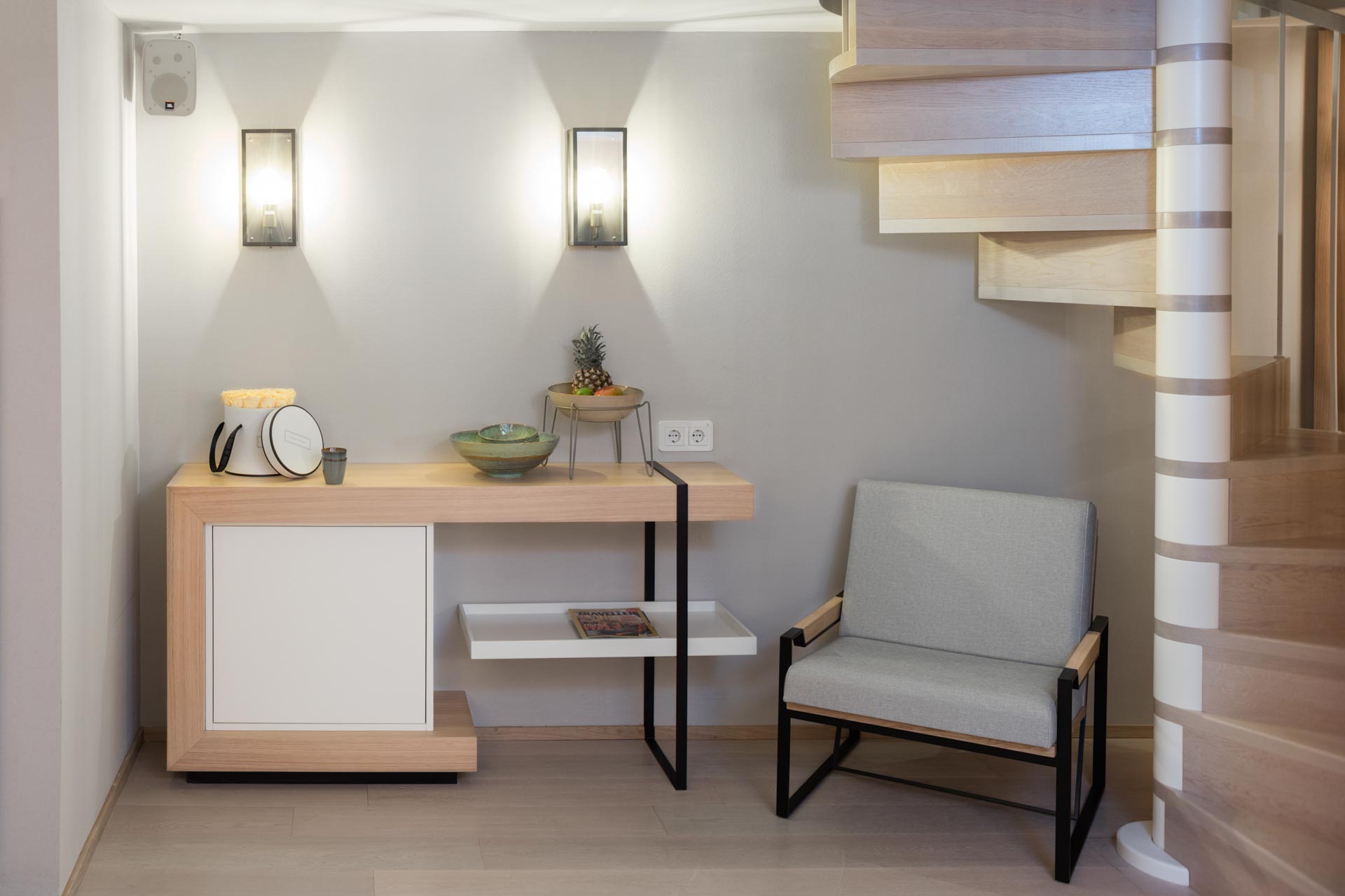 Spiral Staircase Sitting Space