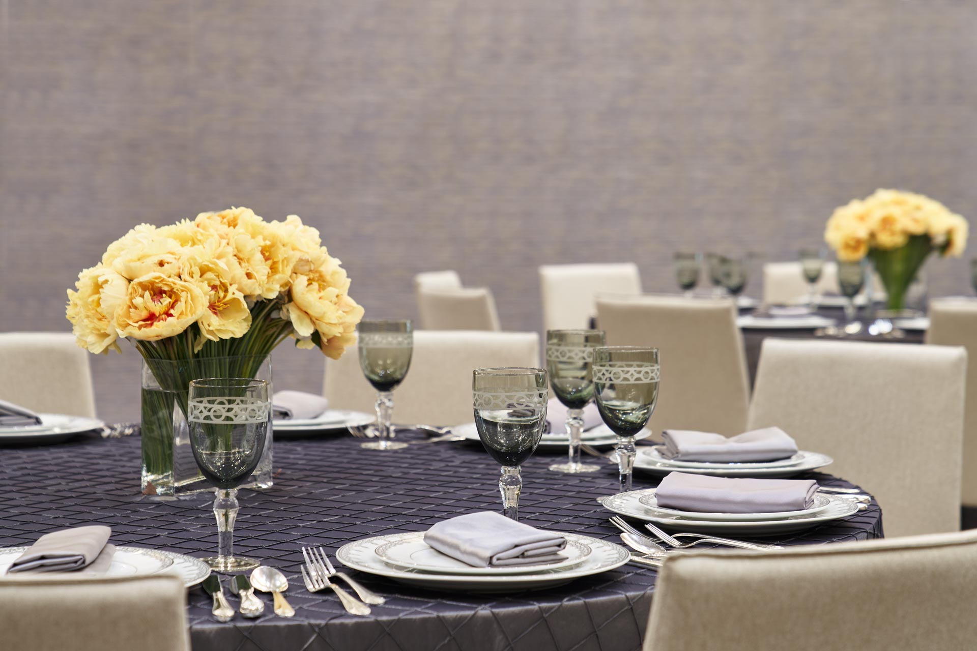 Close up of Banquet Table Setup
