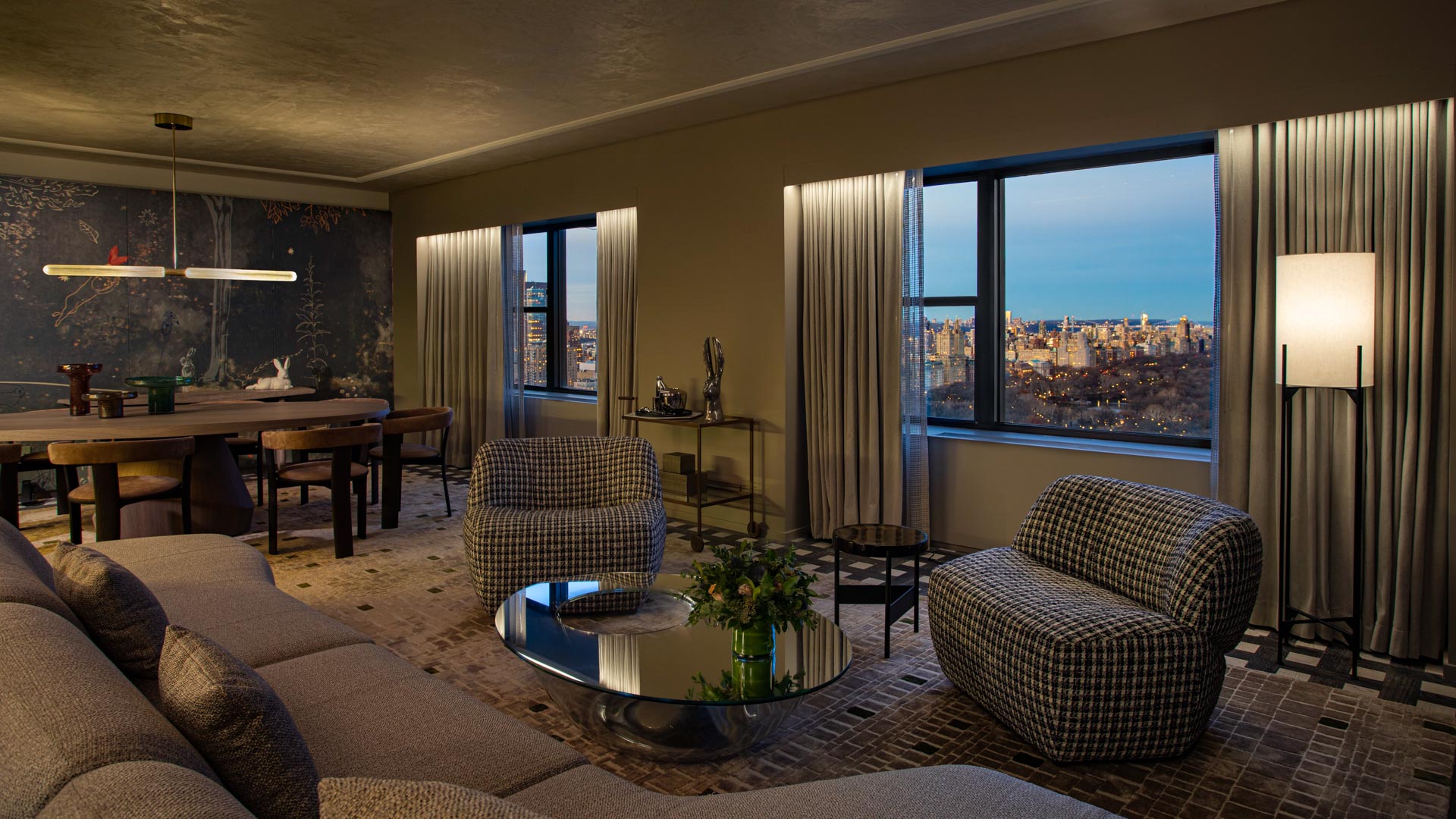 Park Lane New York Living Space with View of NYC