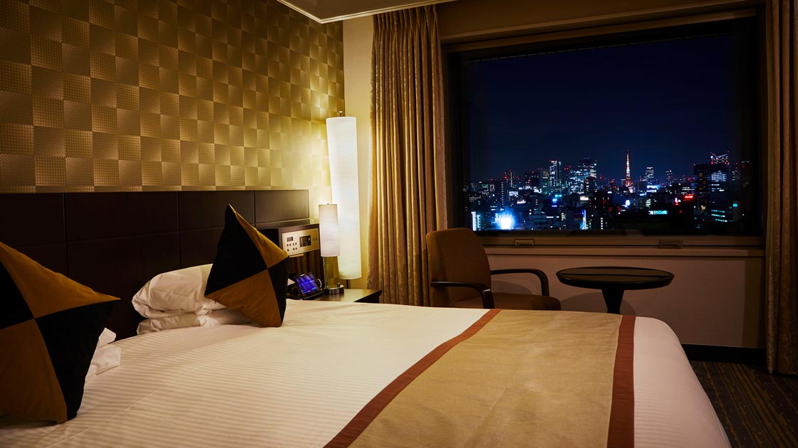 Guest room with a view of city