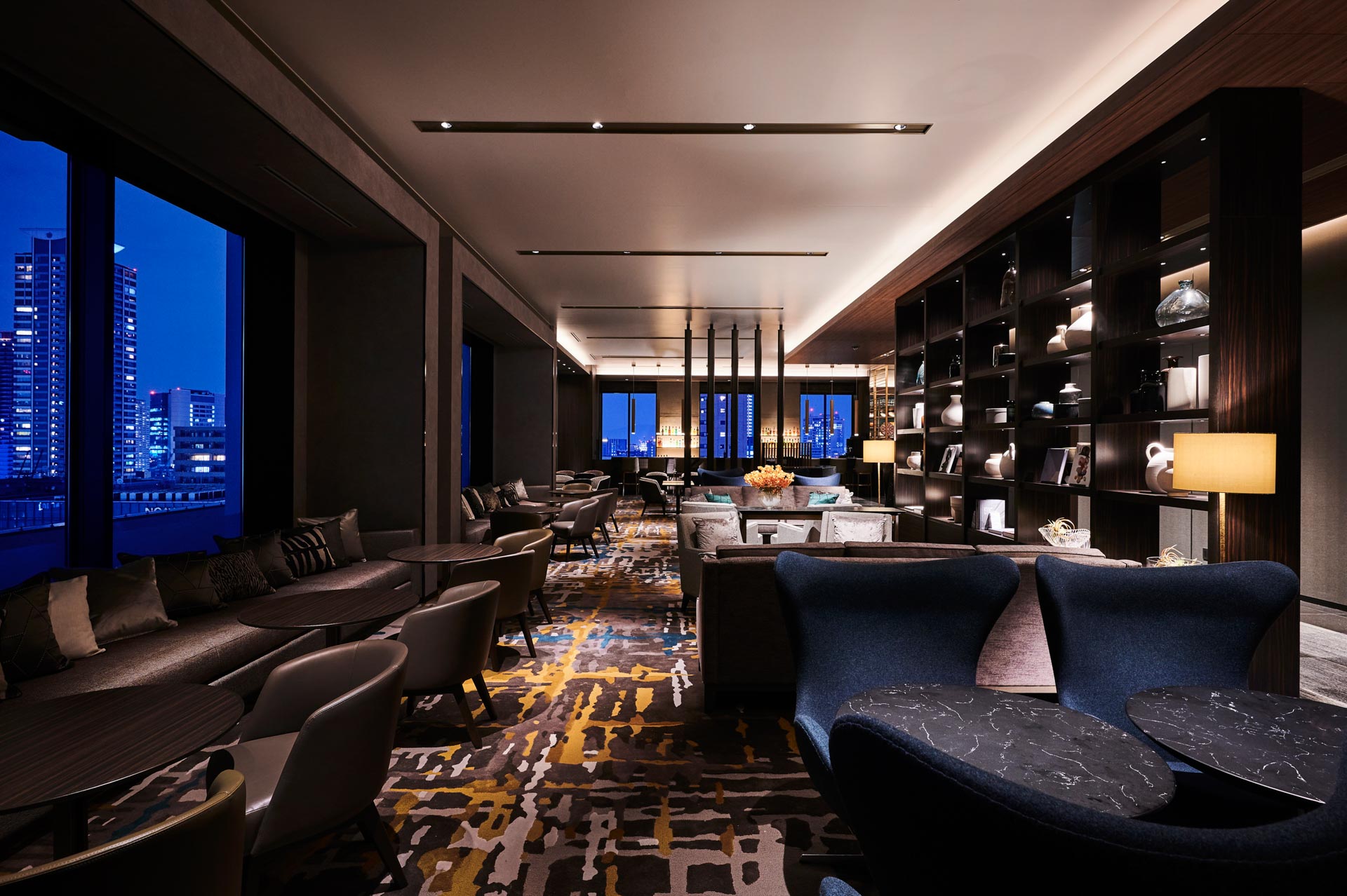 The Bar interior lounge area at night