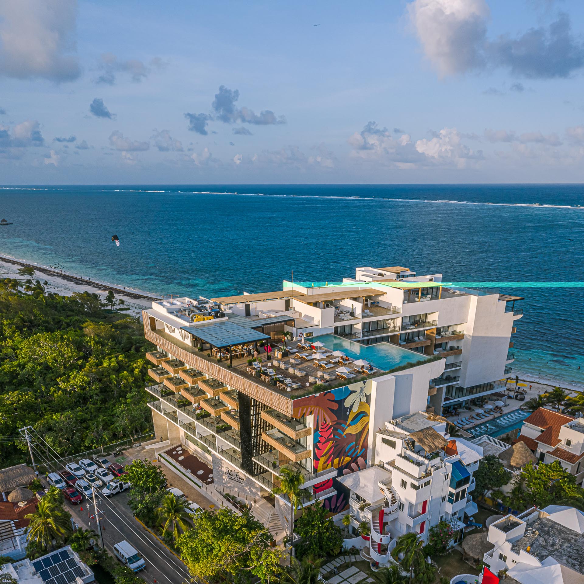 Aerial of The Fives Oceanfront Puerto Morelos