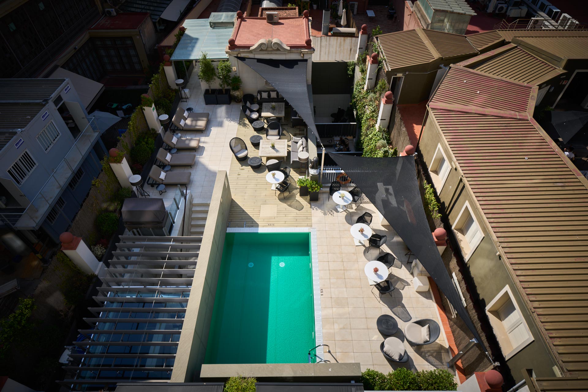 Aerial of pool and terrace