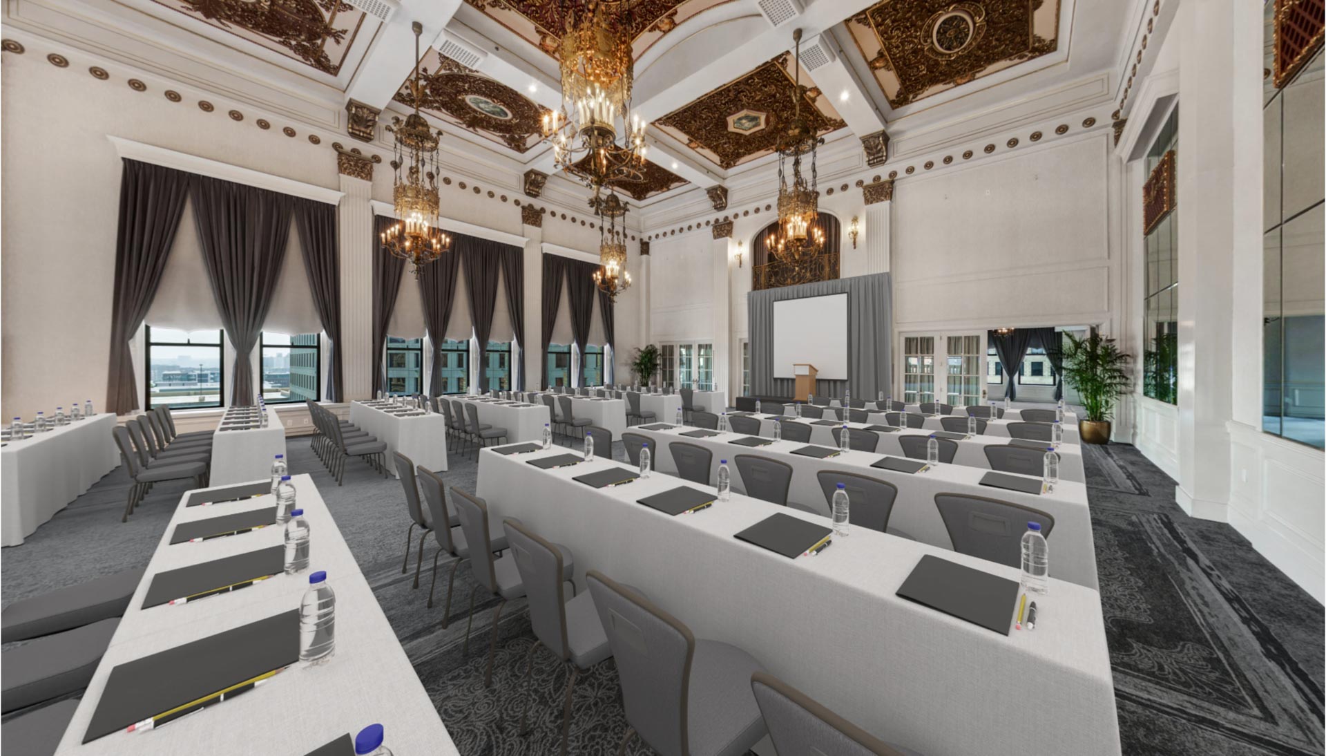 The Pfister Hotel Imperial Ballroom Classroom Set