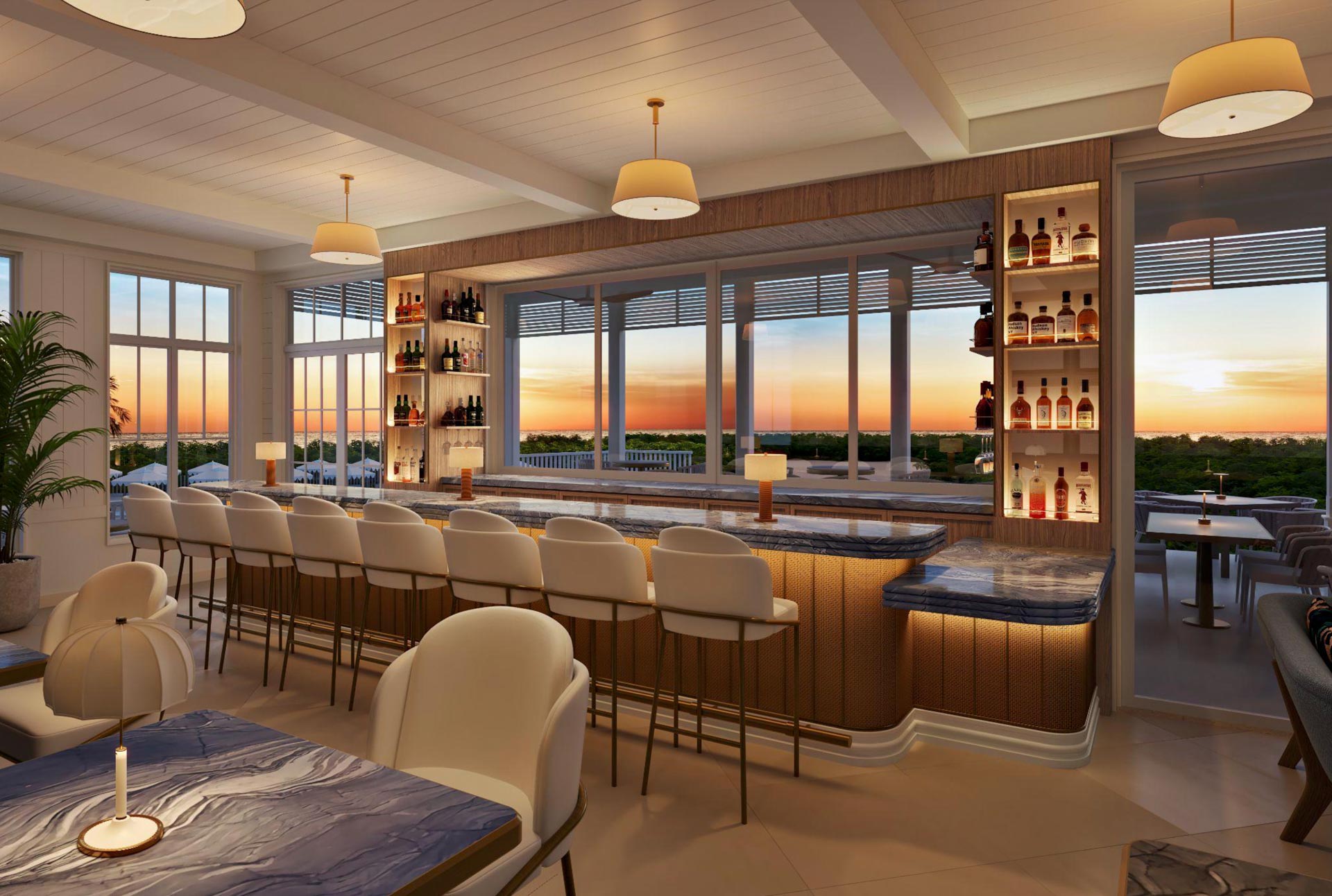 Bar with view of sea