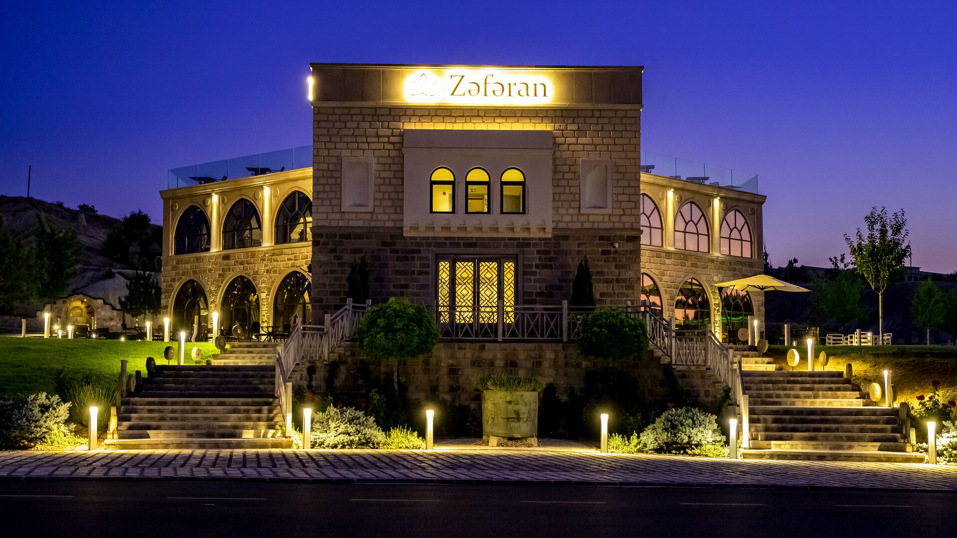 Zeferan Restaurant Exterior Night Shot