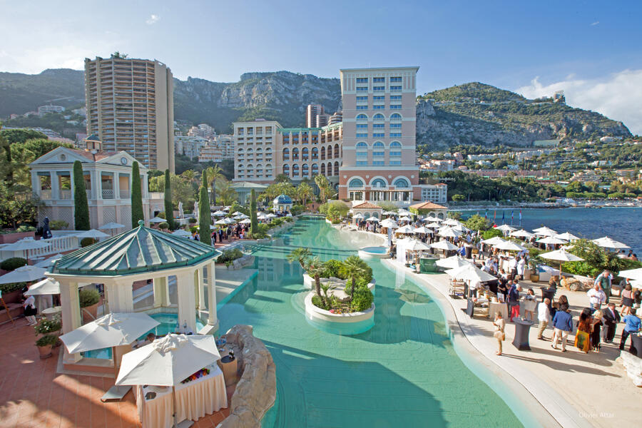 Lagoon Pool Aerial Shot