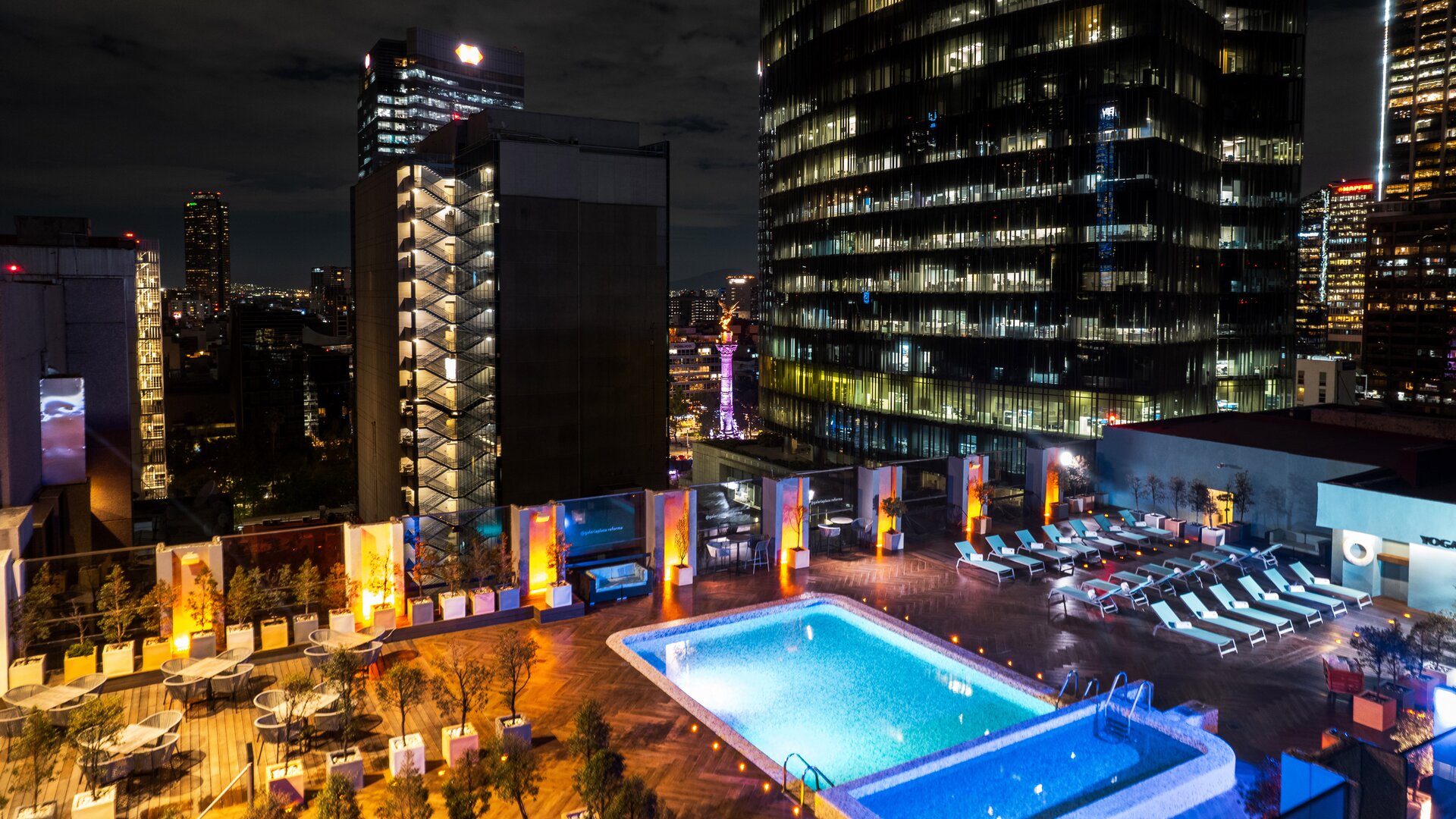 Pool Aerial Night Shot