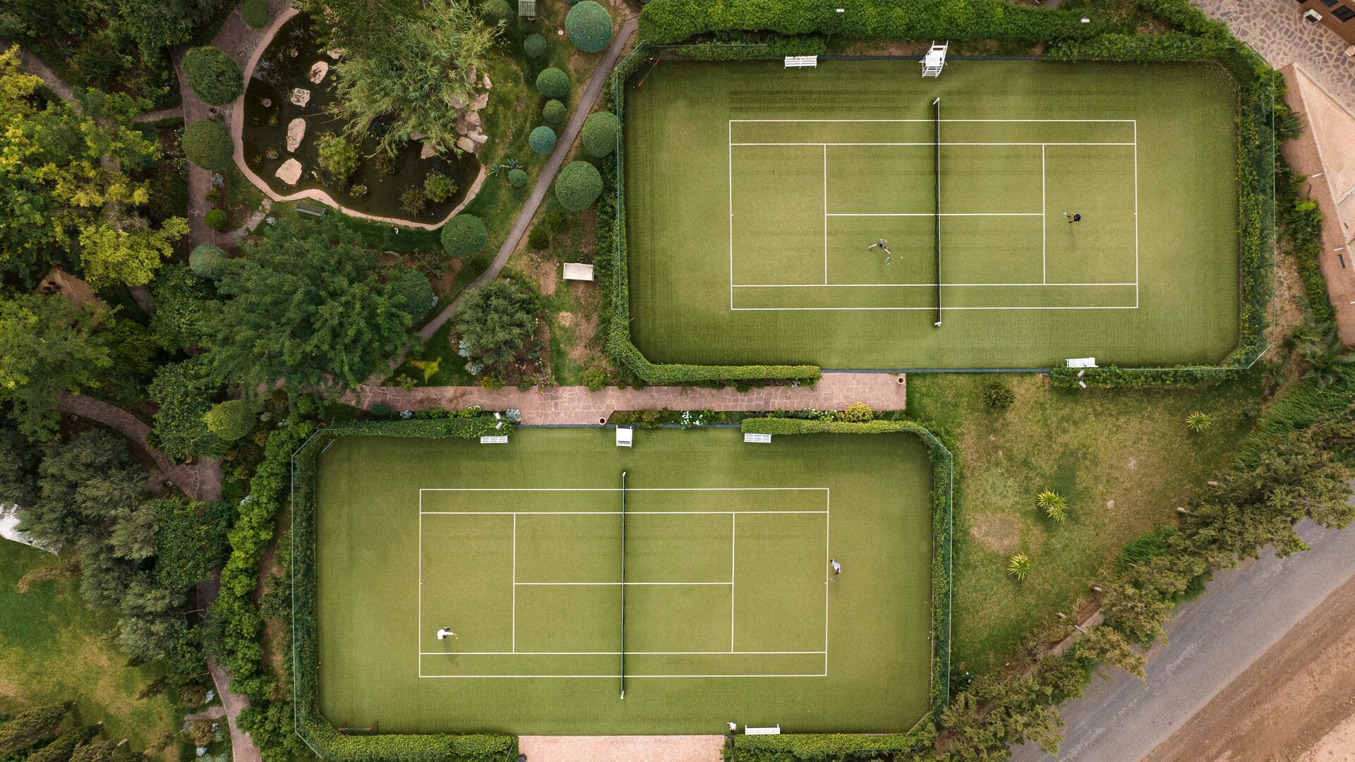 Tennis Courts Birdseye Shot