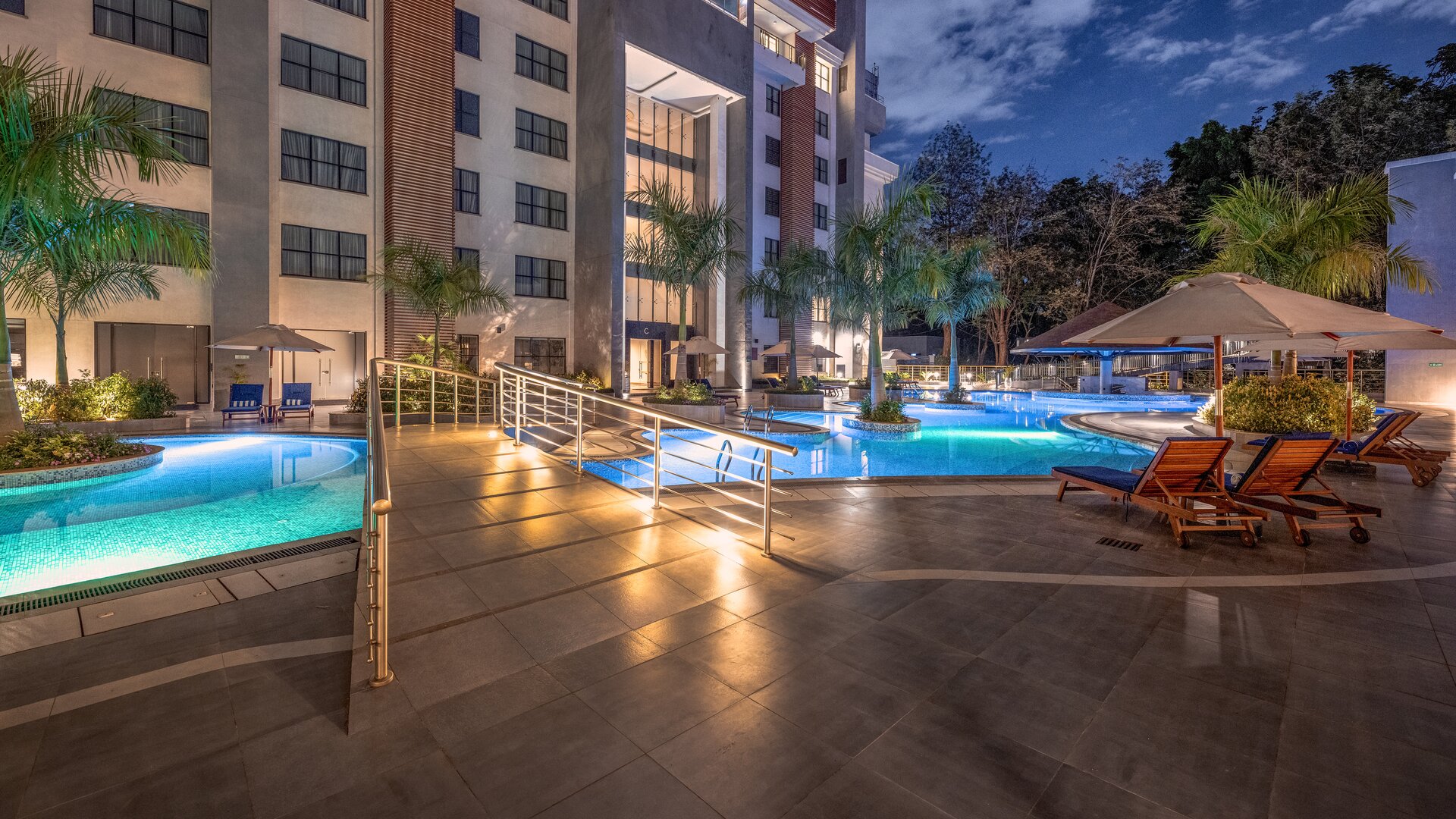 Pool Area Nighttime