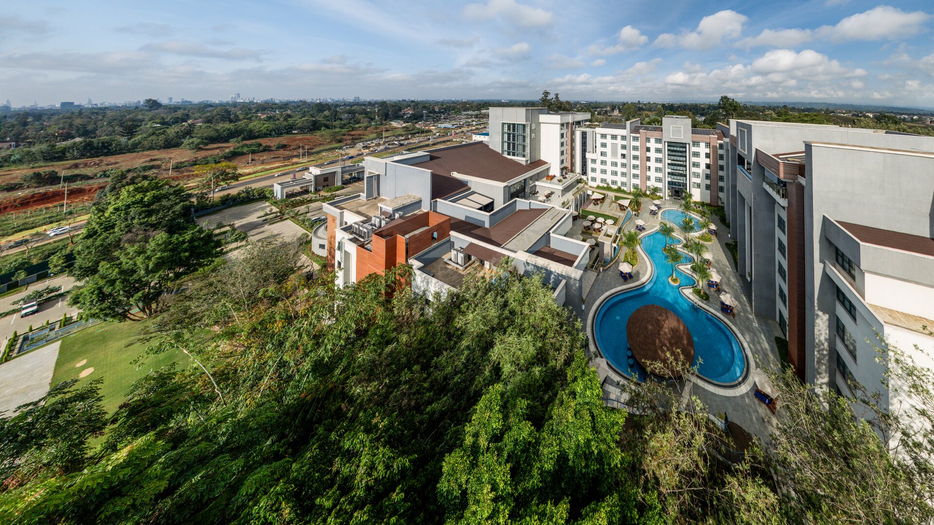 Aerial Pool and Exterior