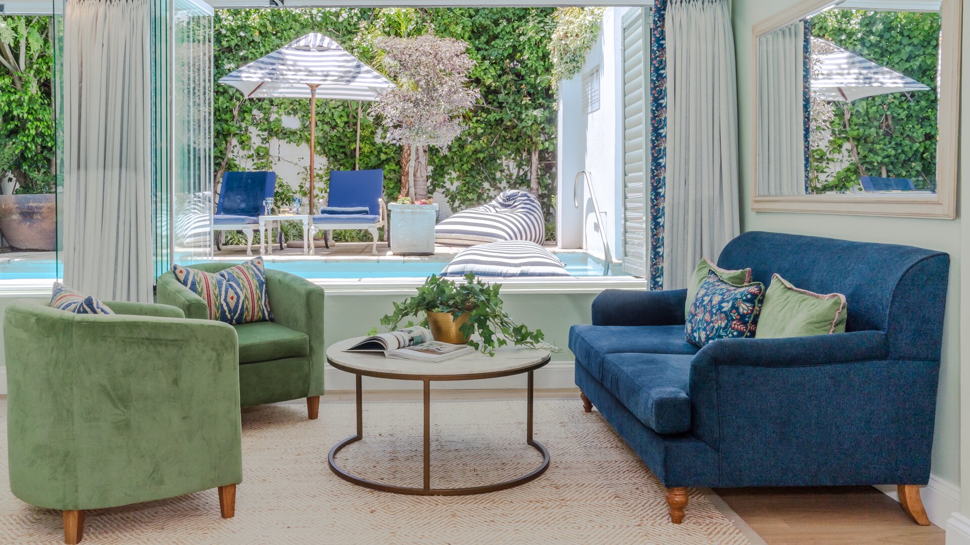 Pool Suite Living Area with View to Private Pool