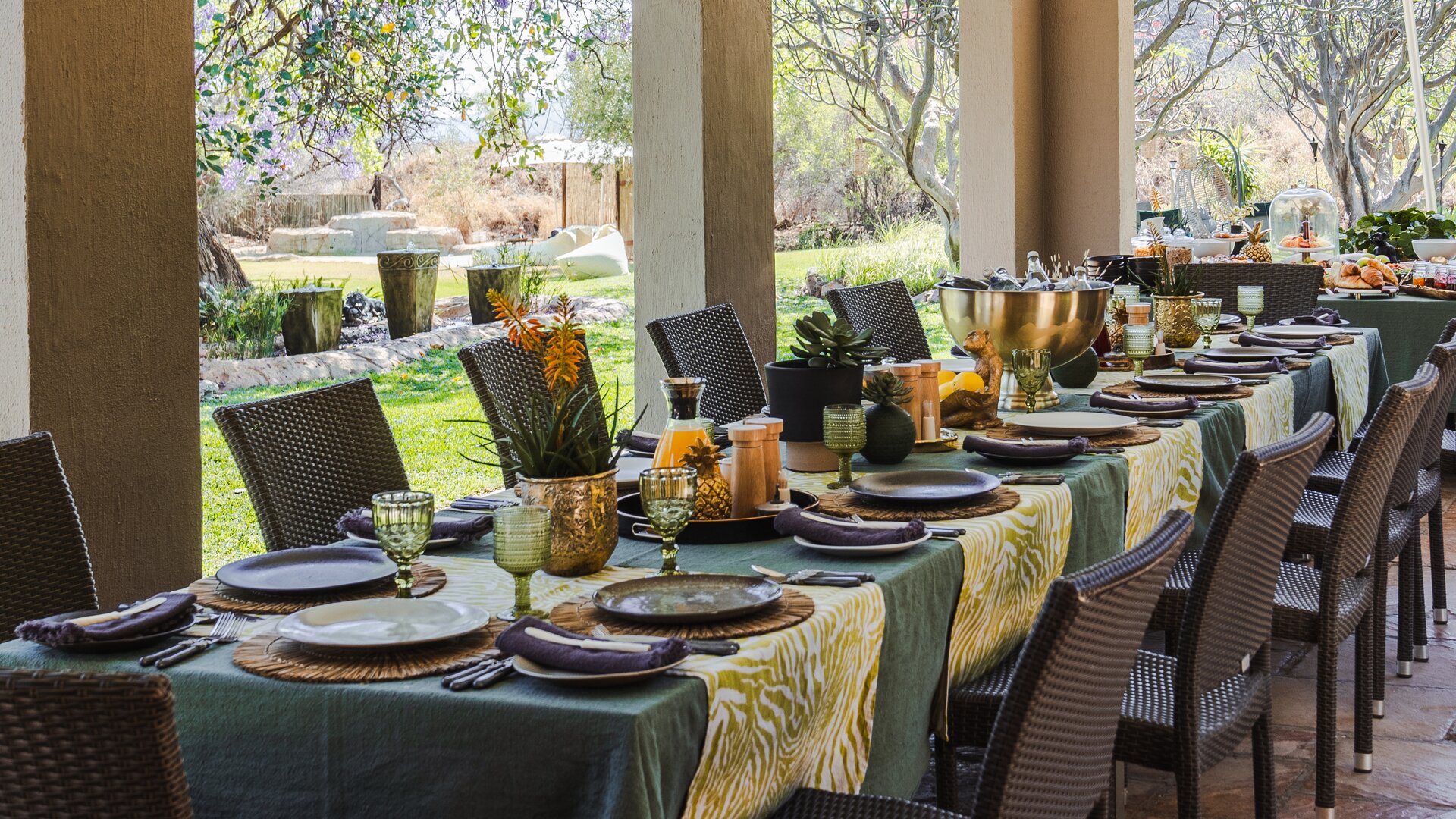 Large Party Dining Table Daytime