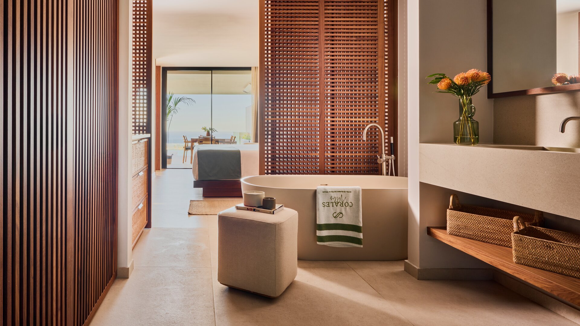 Deluxe Vista Mar Suite Bathroom with View to Bedroom