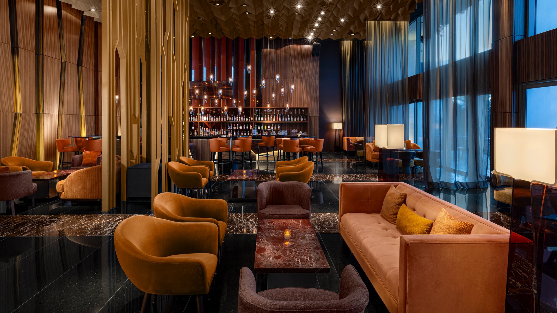 Koi Bar Lounge Area with View to Bar