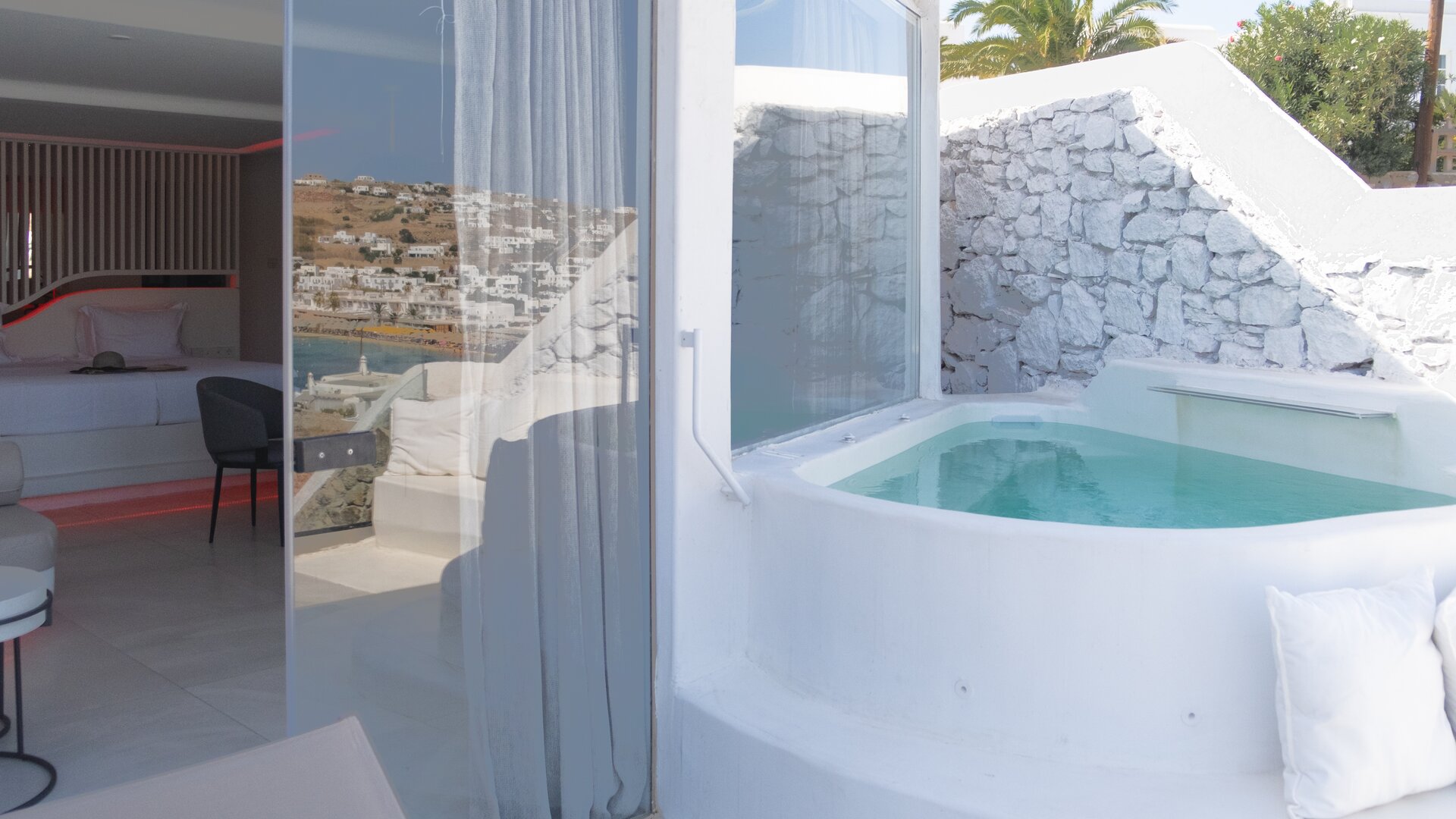 Mykonos Honeymoon Luxury Suite with Hot Tub Terrace