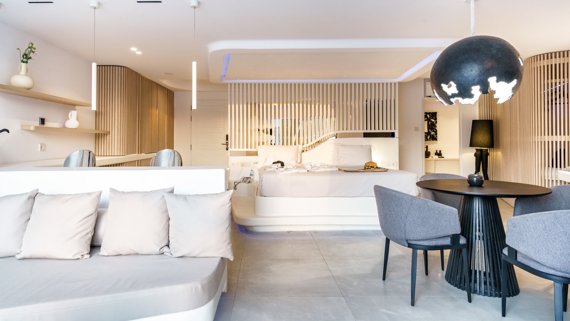 Mykonos Honeymoon Luxury Suite with Hot Tub Interior