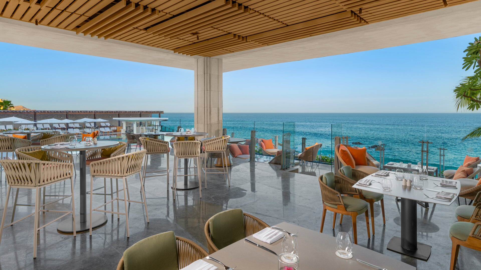 Roca Snack and Bar Restaurant Outdoor Cocktail Seating with Ocean View