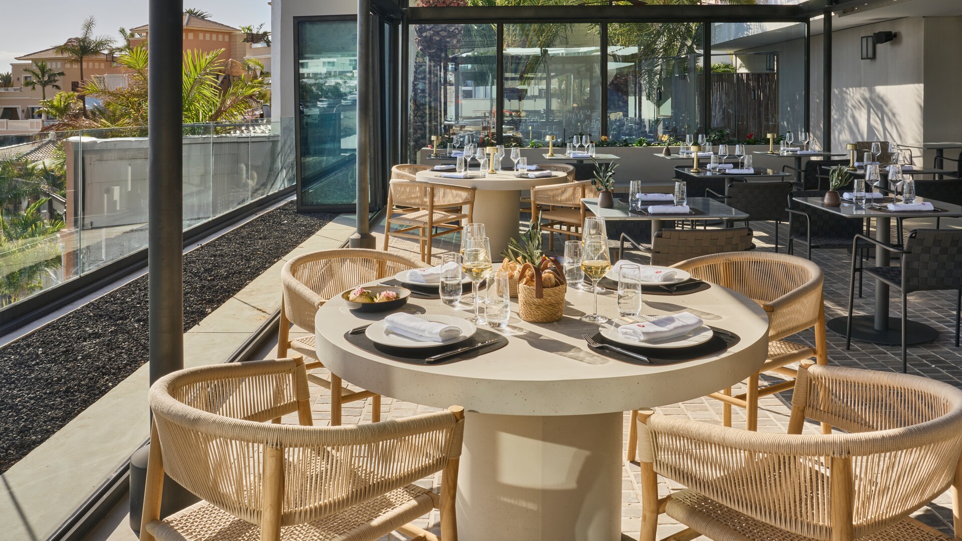 Bonfire Restaurant Dining Table Interior View