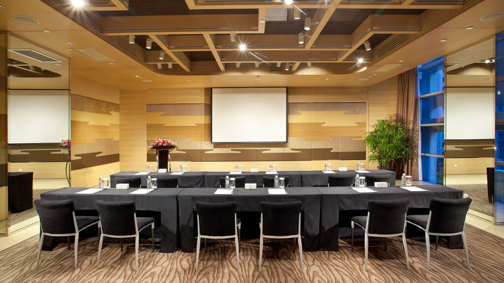 Function Room Event Space with U-Shape Table Seating