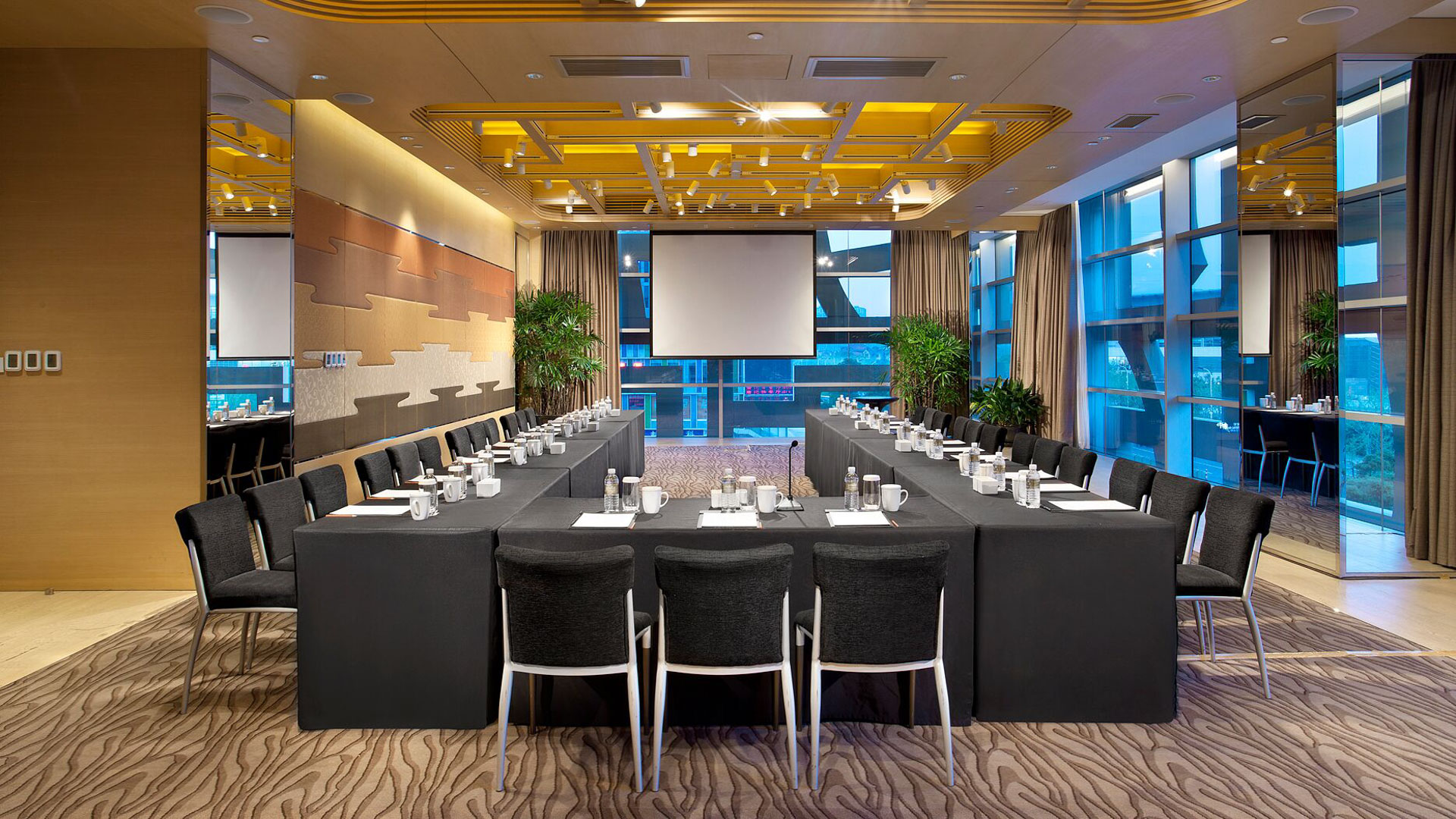 Function Room Event Space with U-Shape Table Seating