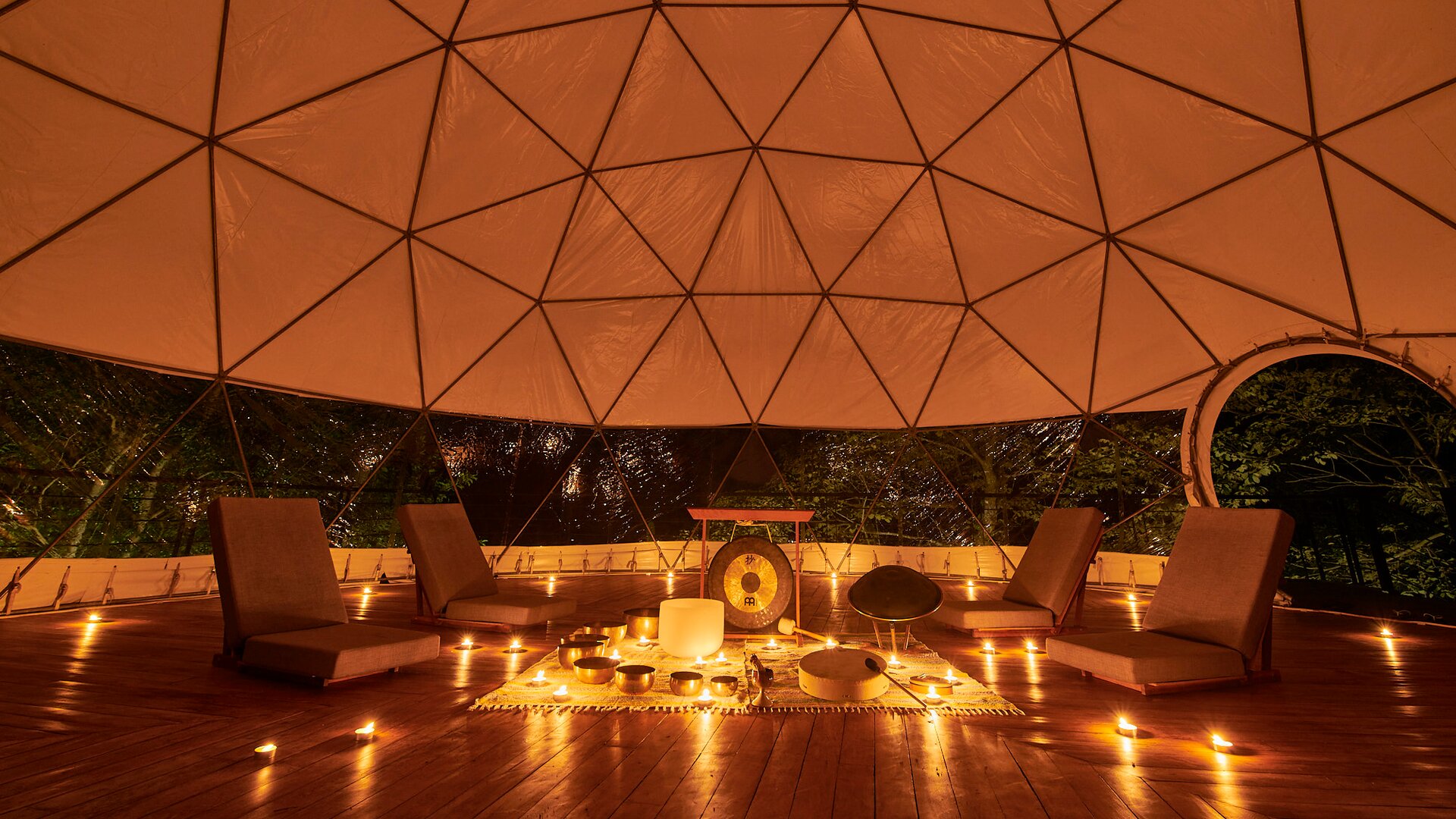 La Senda Dome Sound Journey Ritual Setting