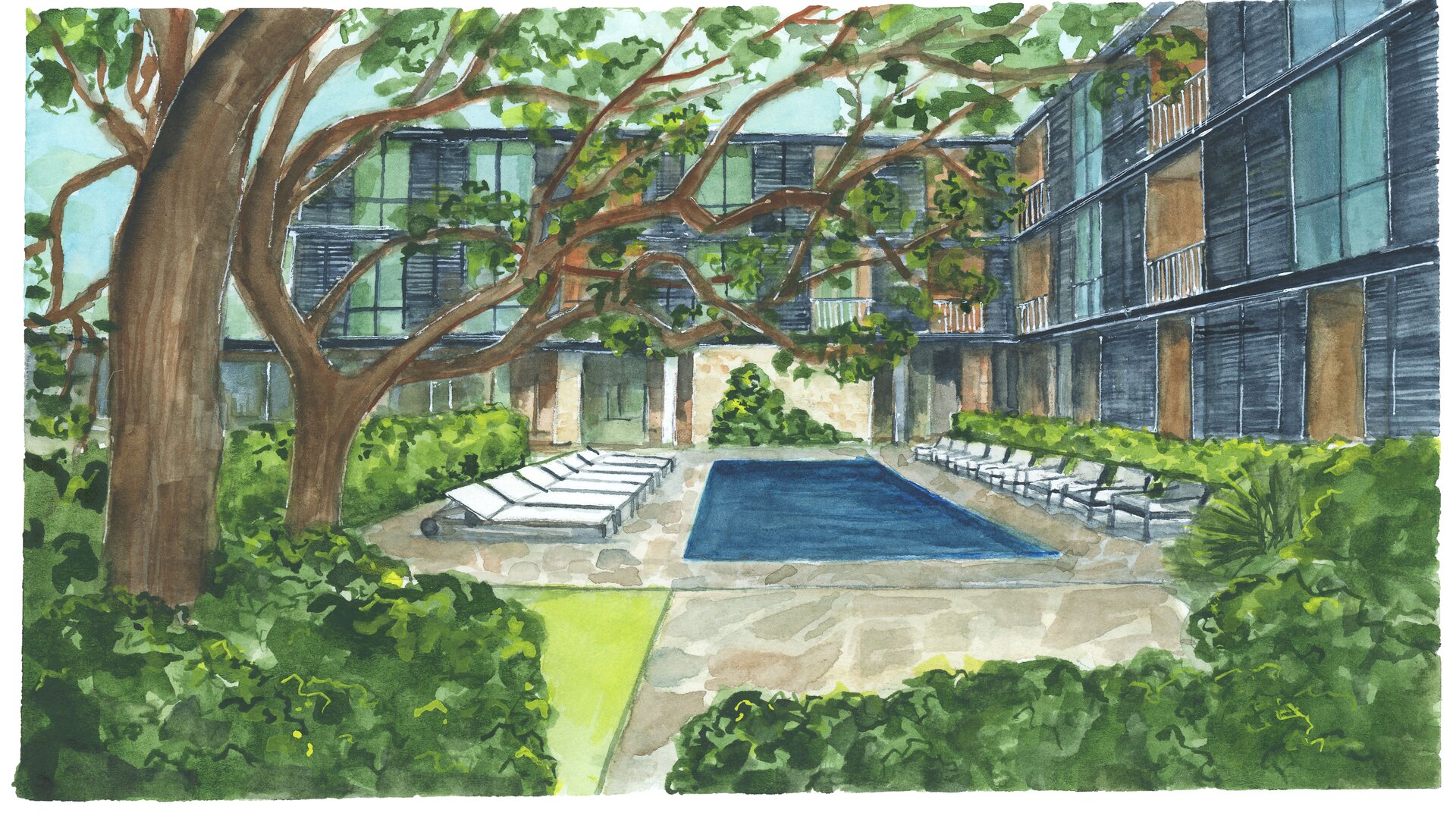 Sketch of Pool Area