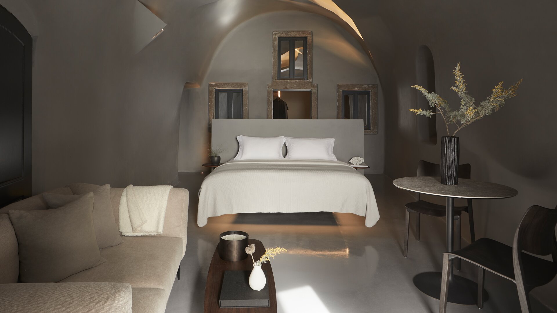 Hideaway Suite Sunset View with Heated Plunge Pool | Bed Area