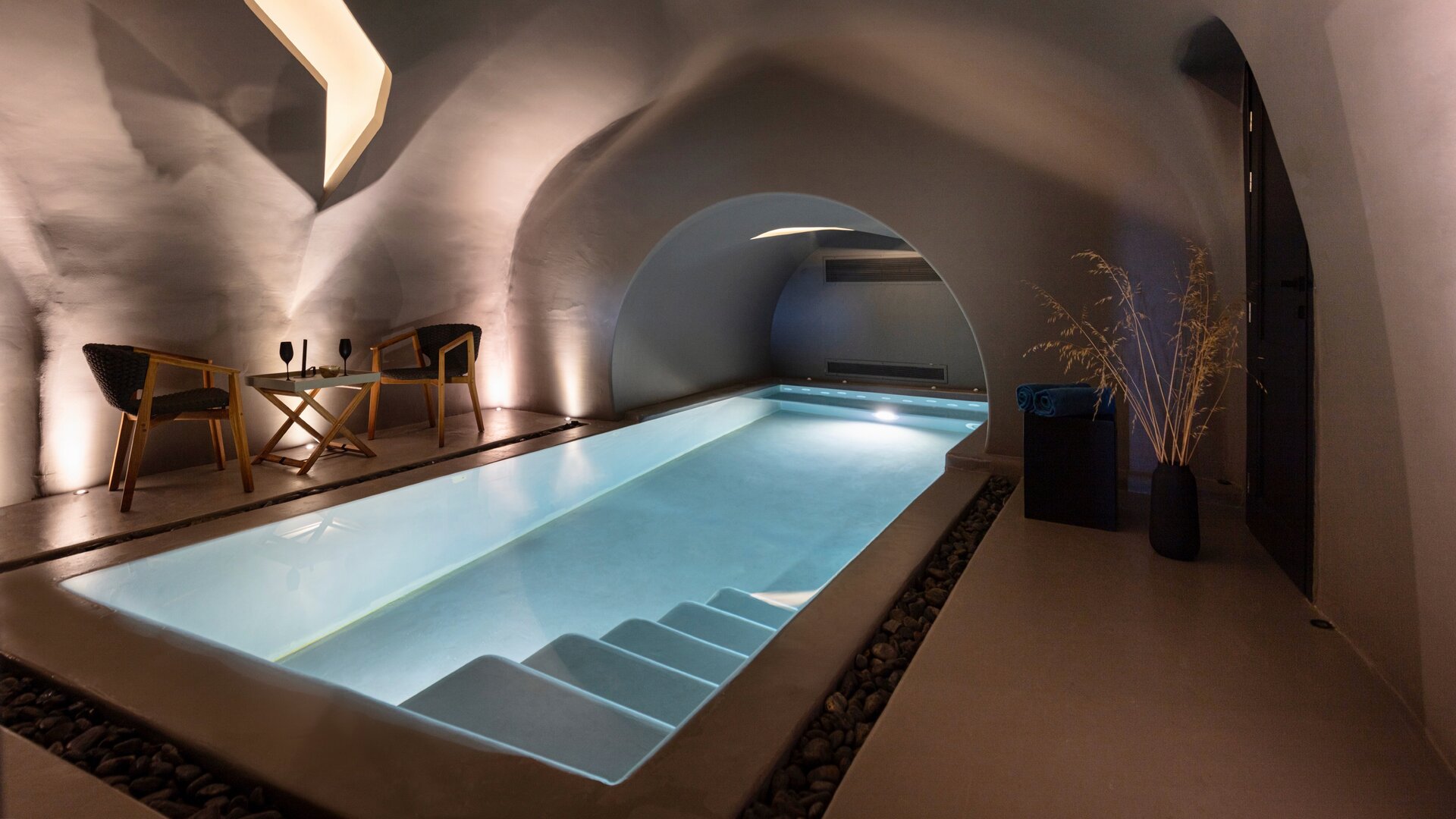 Kivotos Villa Sunset View with Outdoor Hot Tub & Indoor Pool | Indoor Pool
