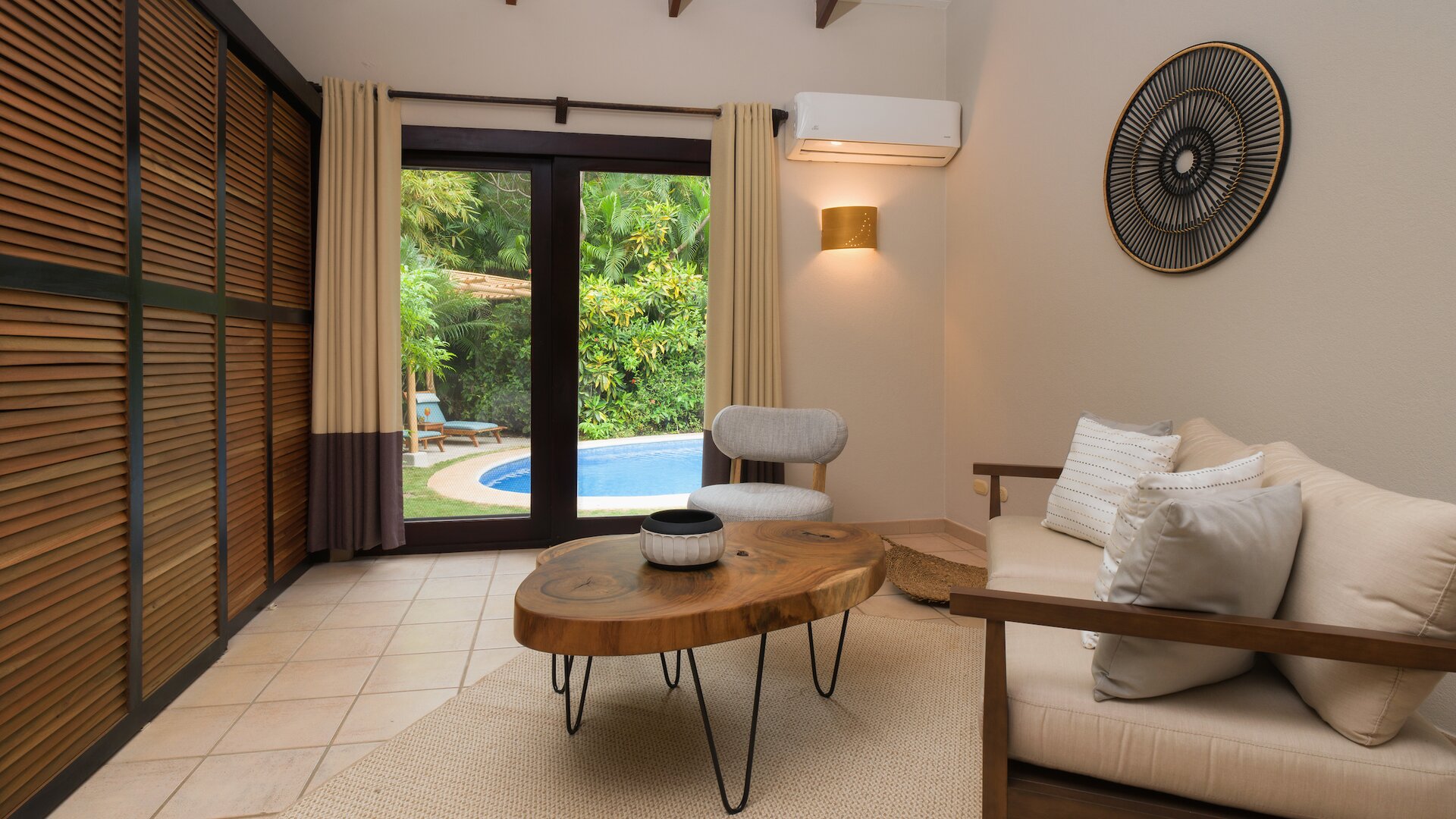 Villa 3 Bedrooms with Private Pool Master Bedroom Seating Area with Pool Access
