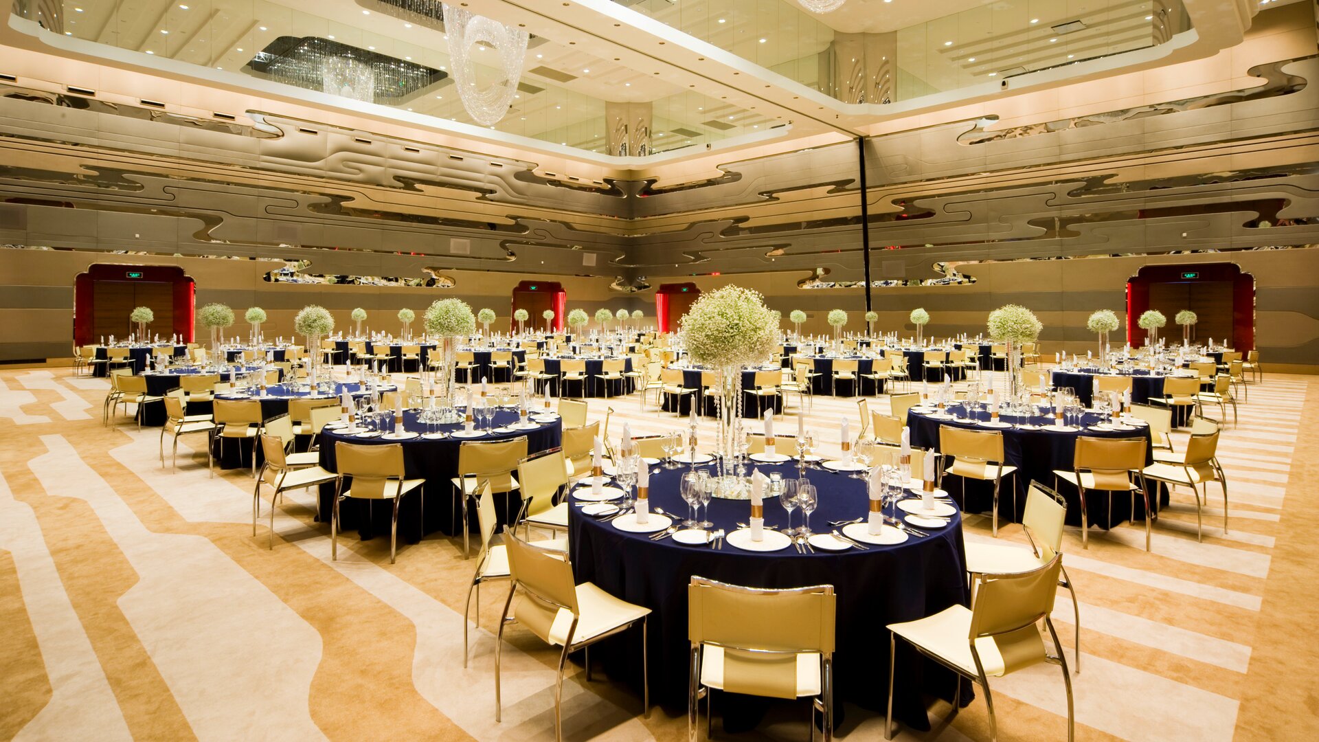 The Grand Ballroom Event Space with Round Table Seating