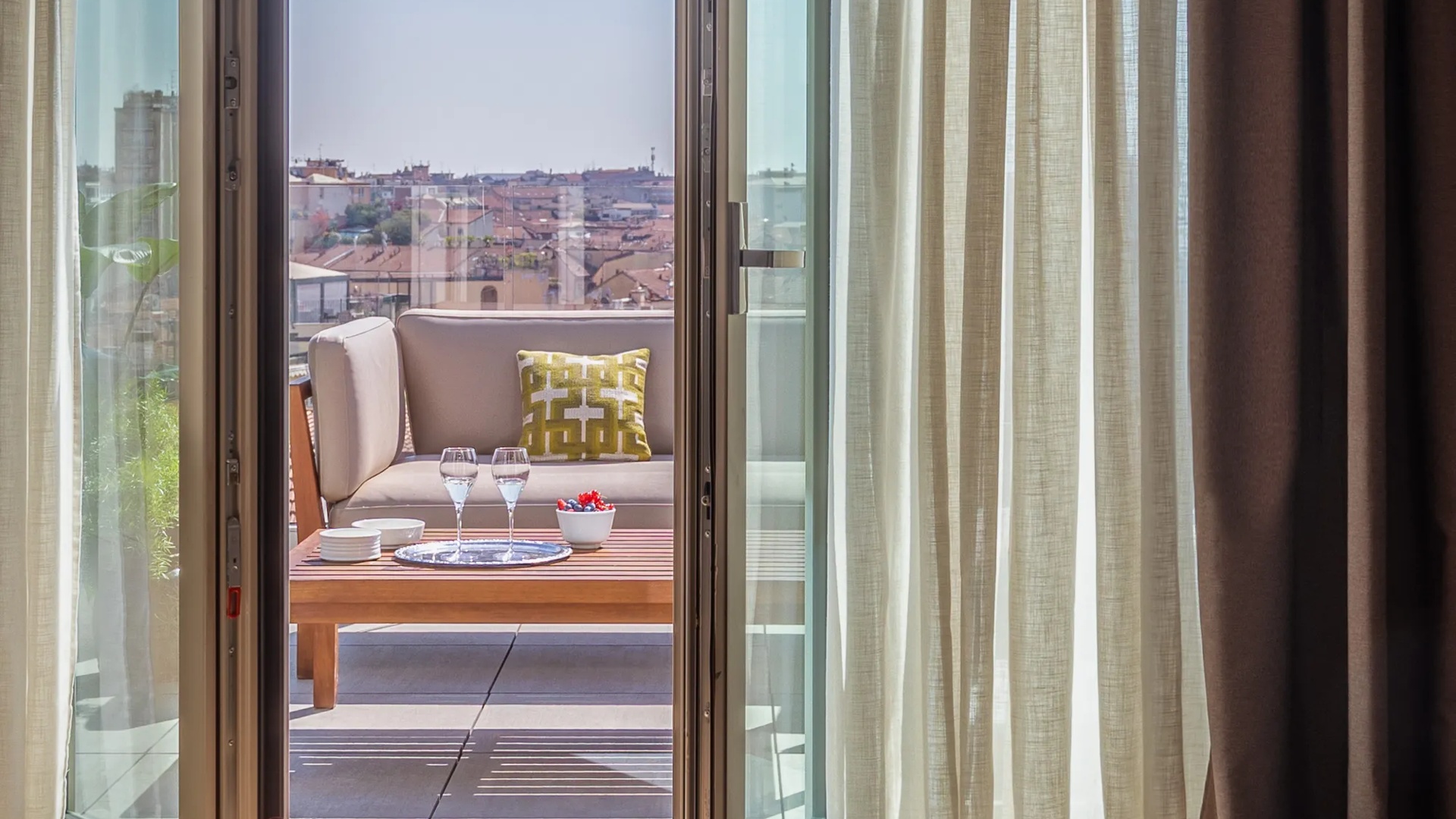Colombo Suite View to Terrace from Interior