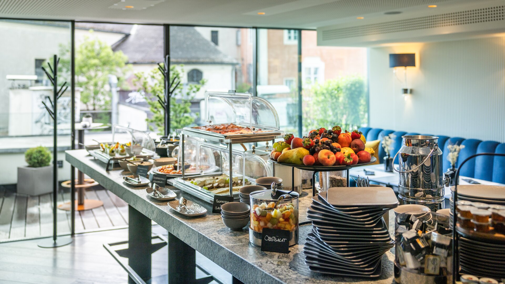Steinterrasse Rooftop Restaurant Buffet Table