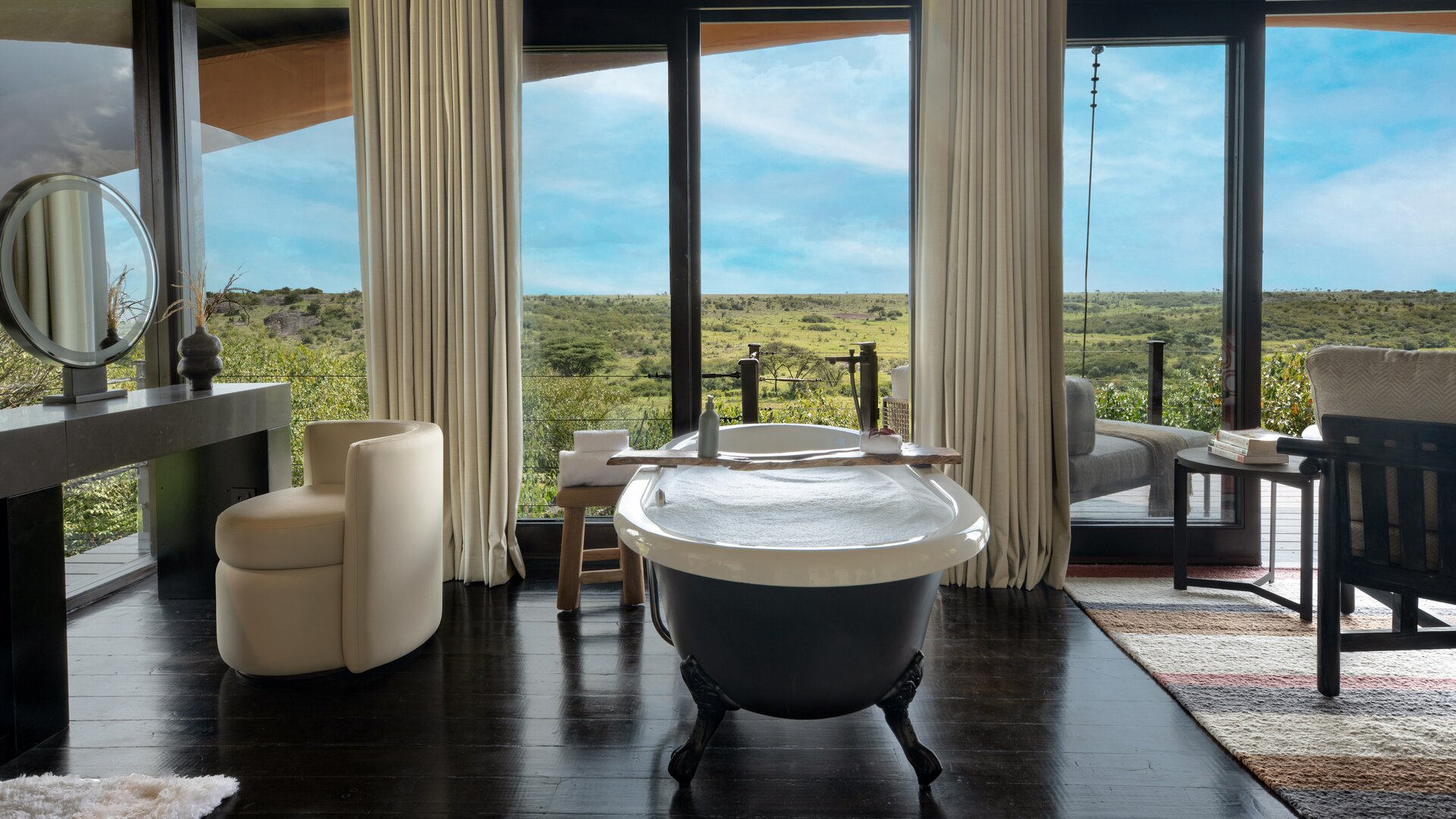 Luxury Tented Suite Bathroom with Soaking Tub