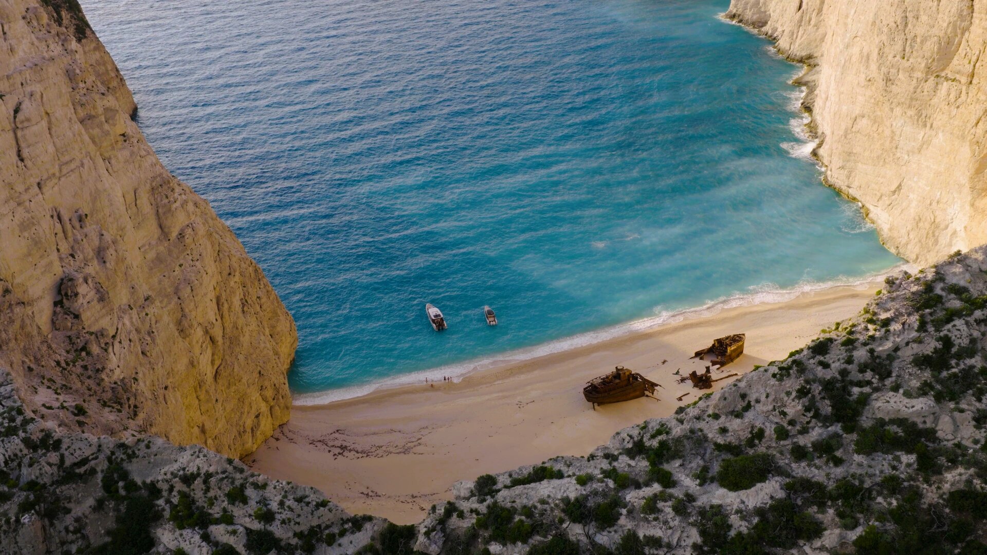Navagio Beach Aerial View