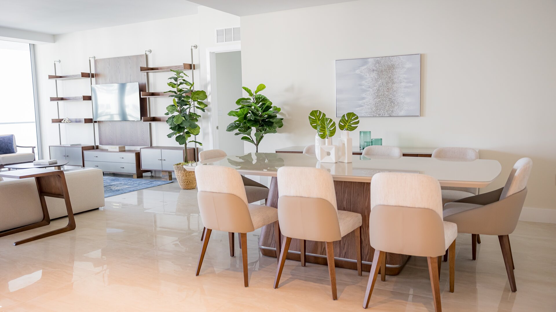 Ocean View Wellness Residence Dining Room View to Livingroom