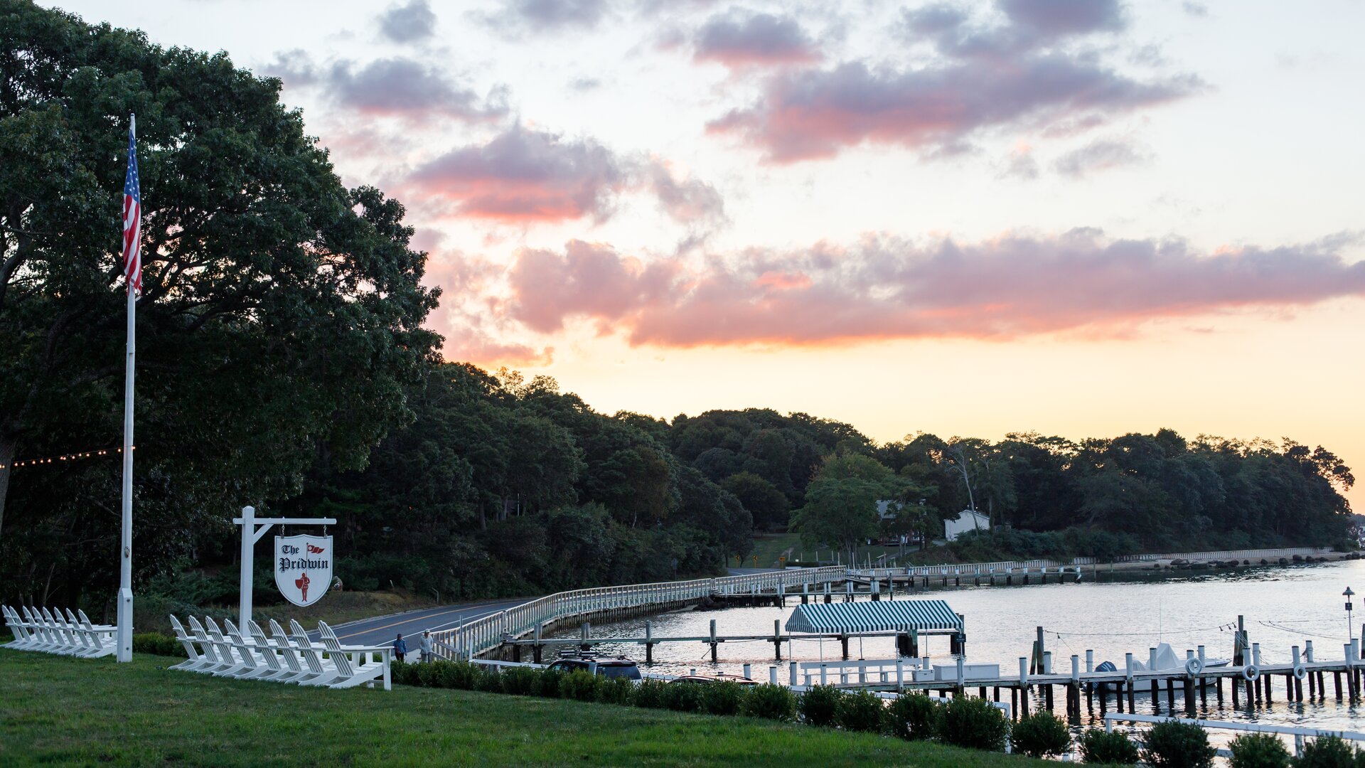 Beach and Dock View at Sunset