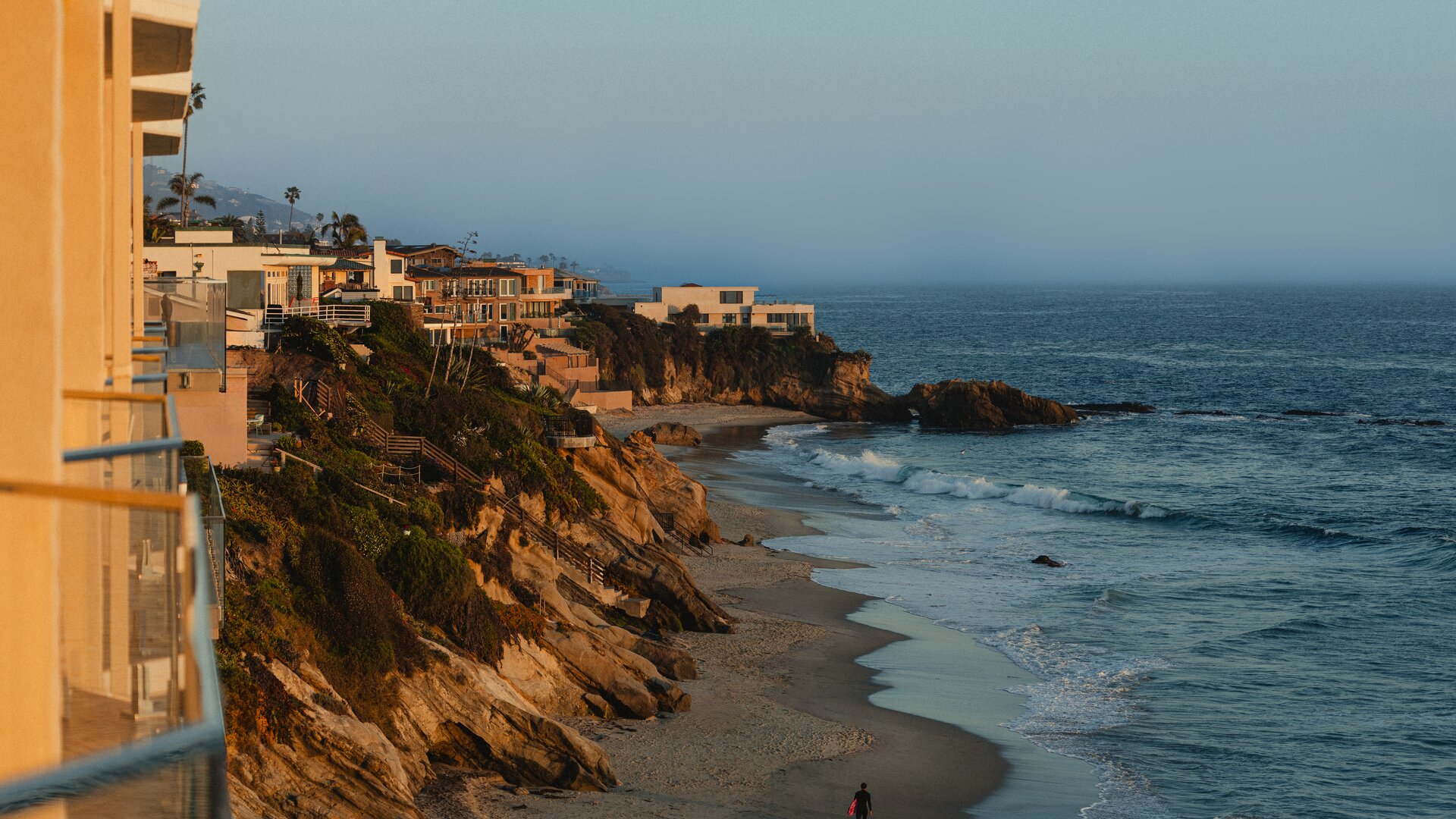 Sunset View of Beach from Guestroom Balconies