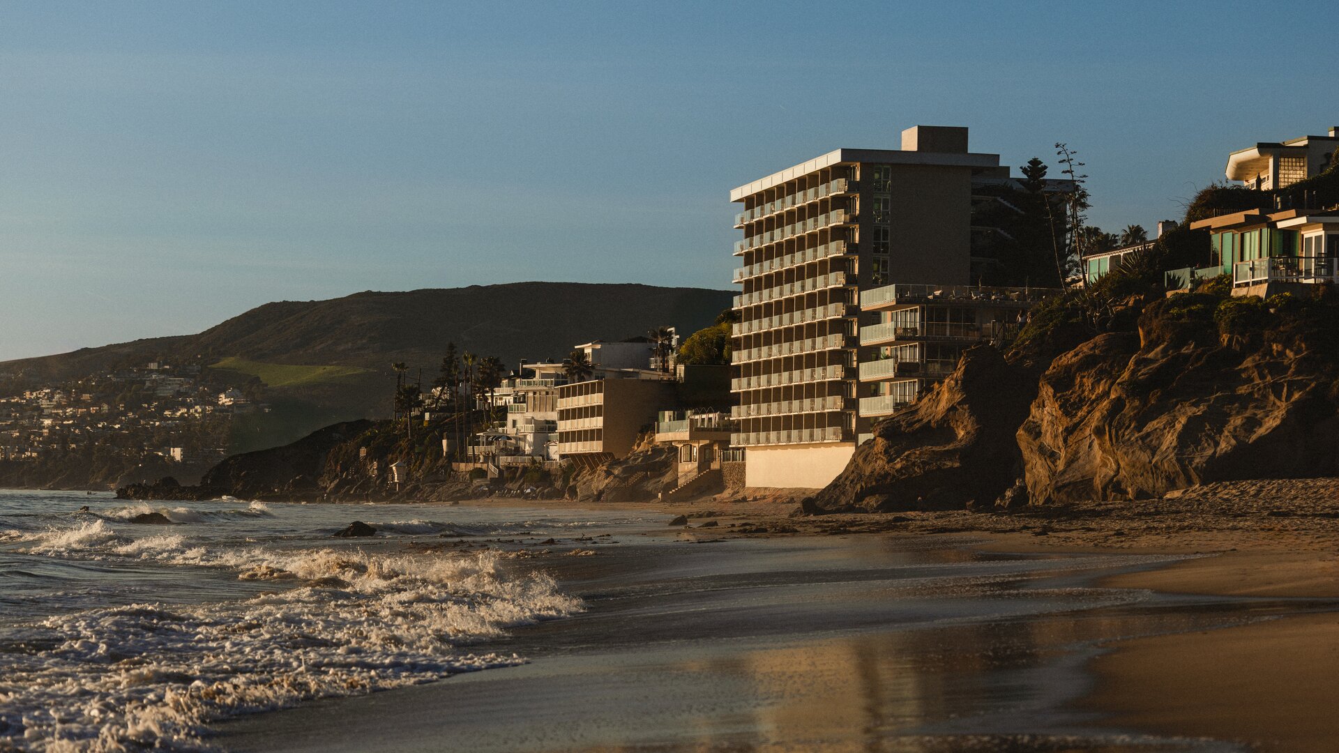 Exterior View with Beach at Sunset