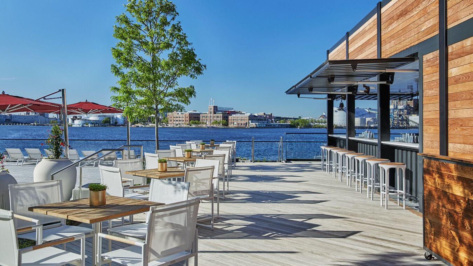 The Pool Bar and Grill Restaurant with View of Harbor