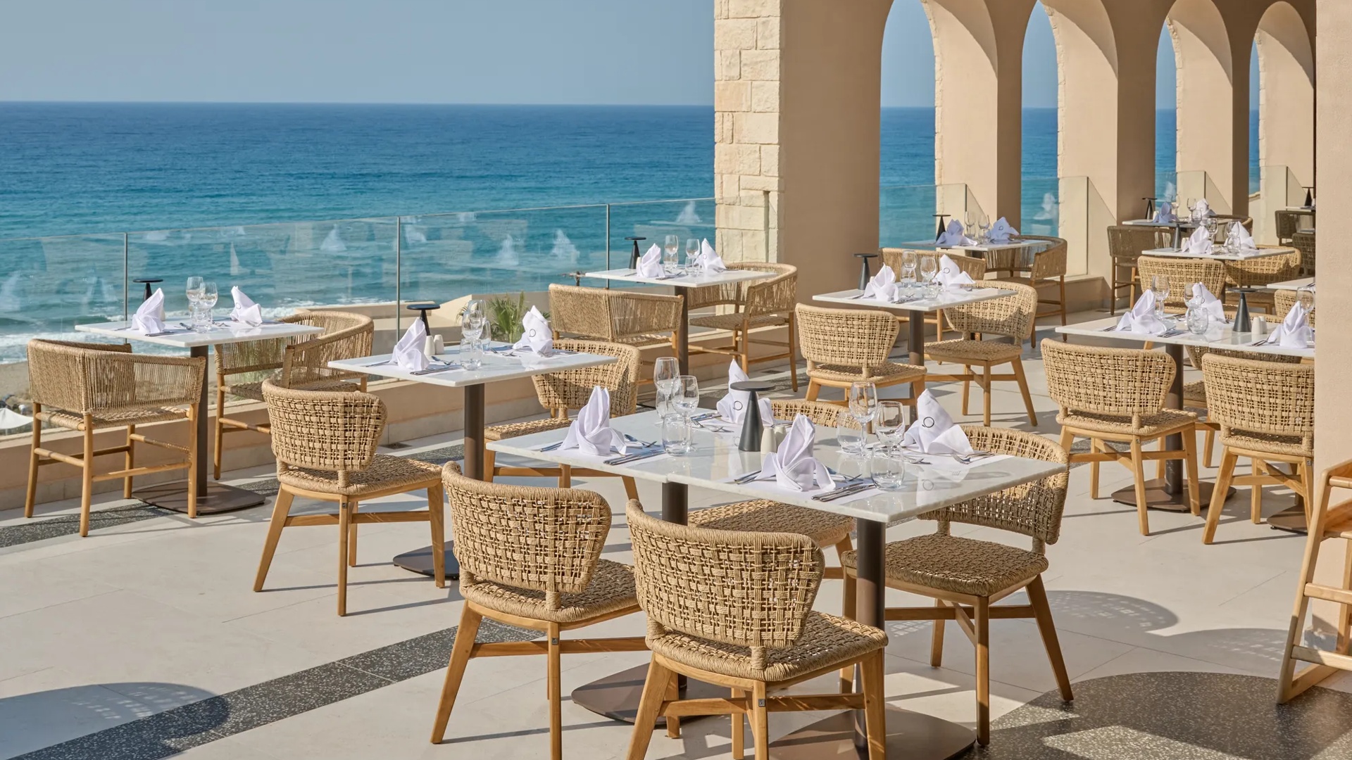 Orizontas Buffet Restaurant Outdoor Seating with Sea View