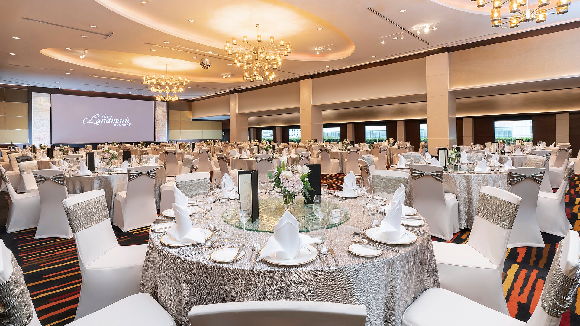 Grand Ballroom Event Space with Banquet Setting