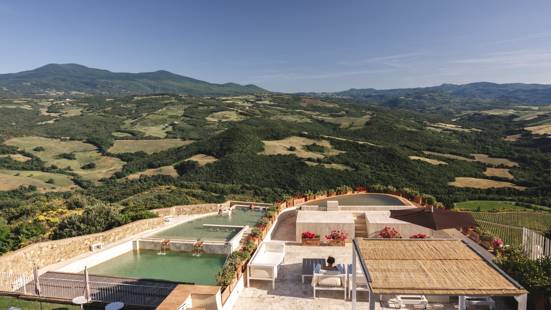 Aerial View of Outdoor Thermal Pools