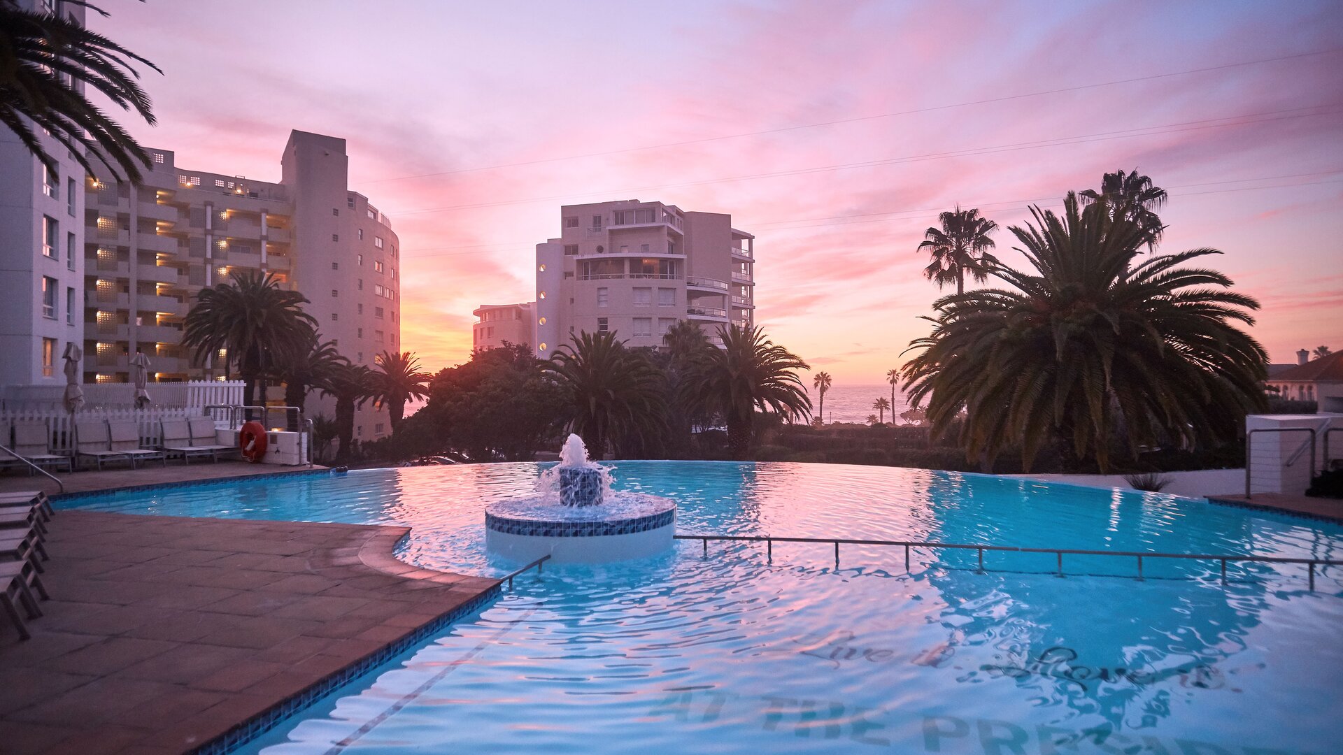 Outdoor Pool with Fountain