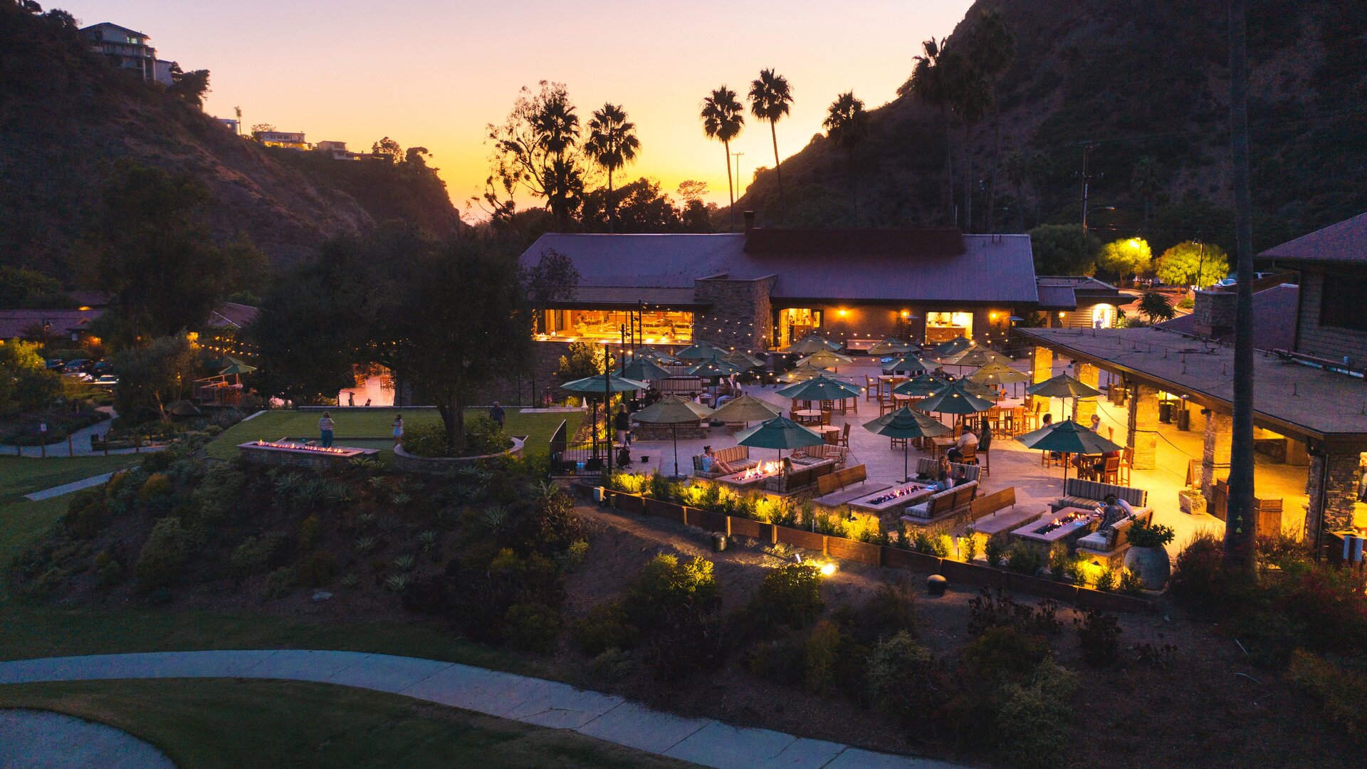 Aerial View of The Porch Restaurant Terrace Dining
